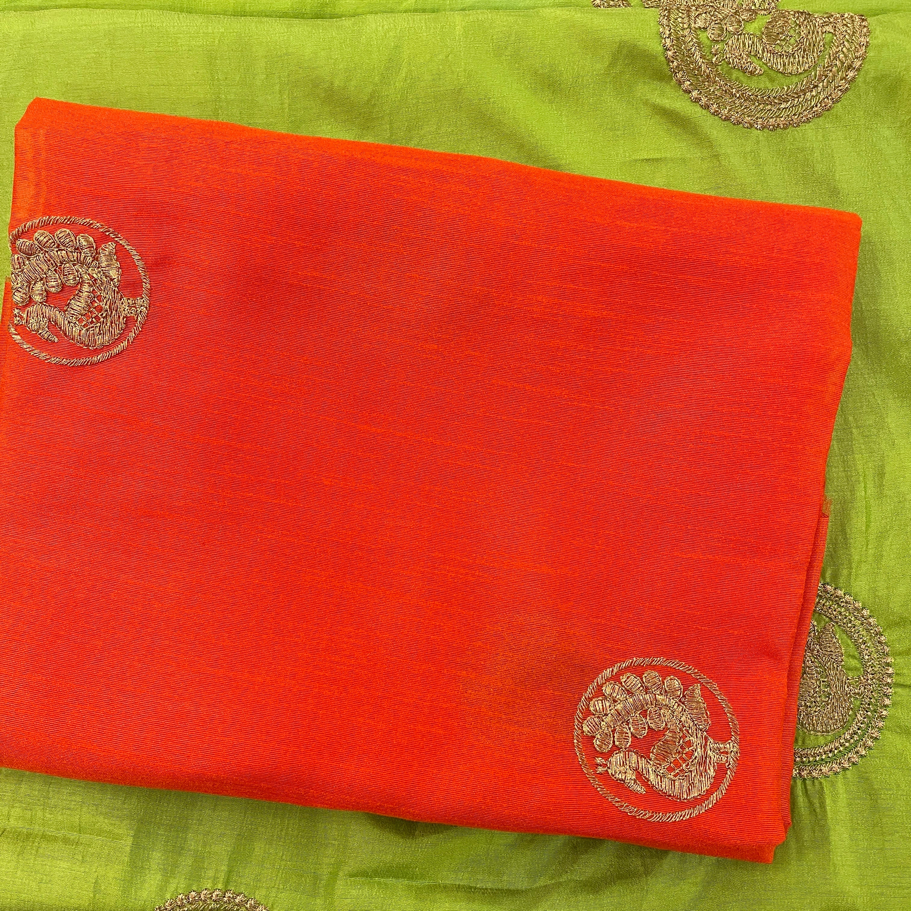 Bright Green Silk Saree - Vintage India NYC