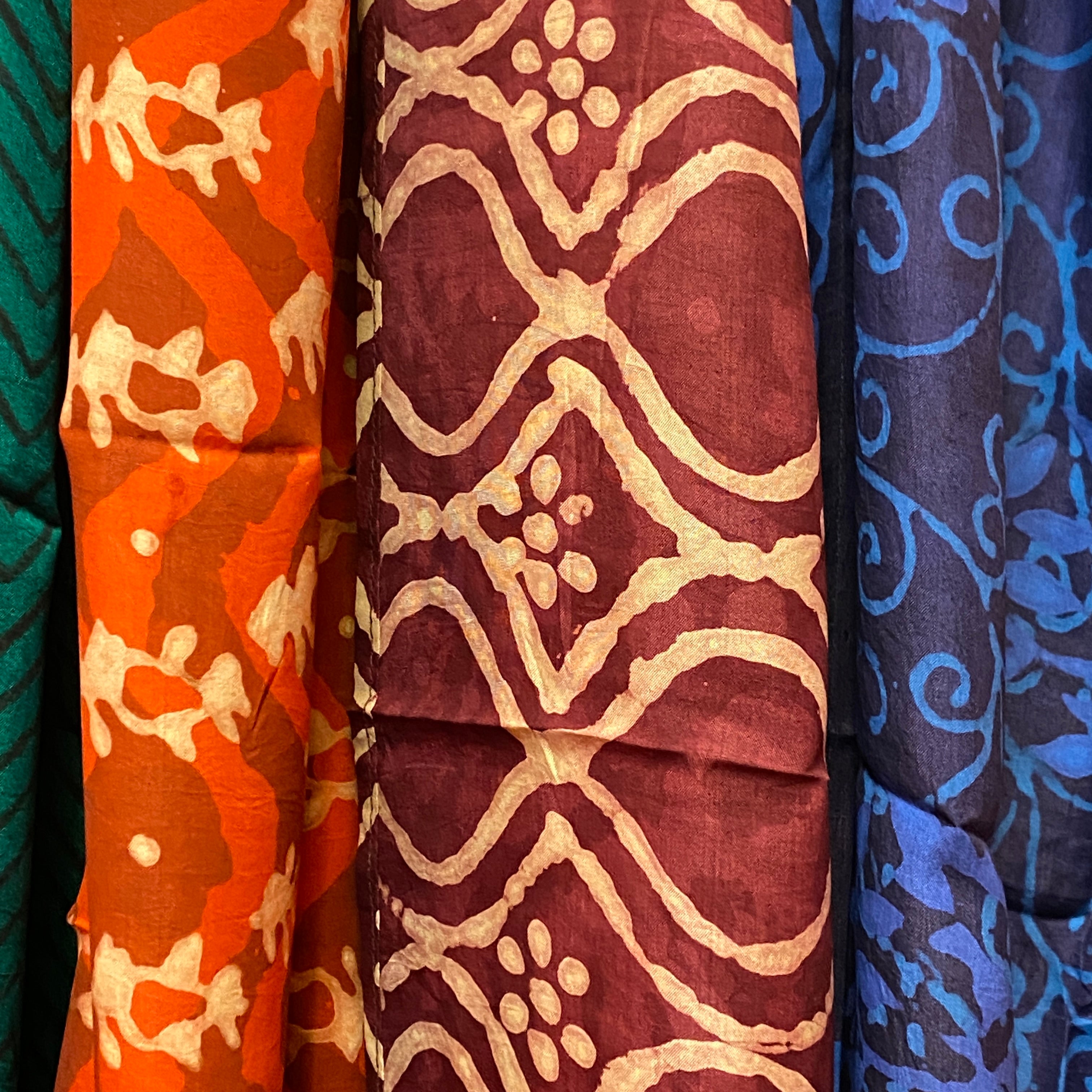 Bagru Silk Scarves -5 styles - Vintage India NYC