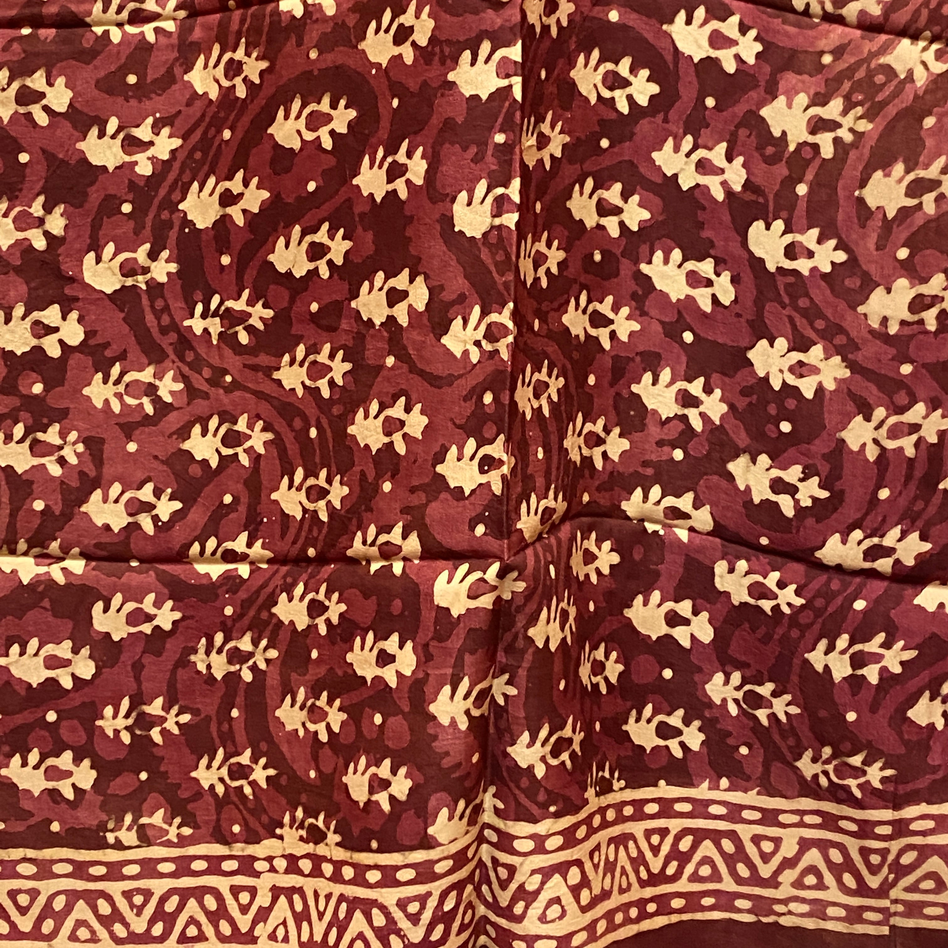 Bagru Silk Scarves -5 styles - Vintage India NYC