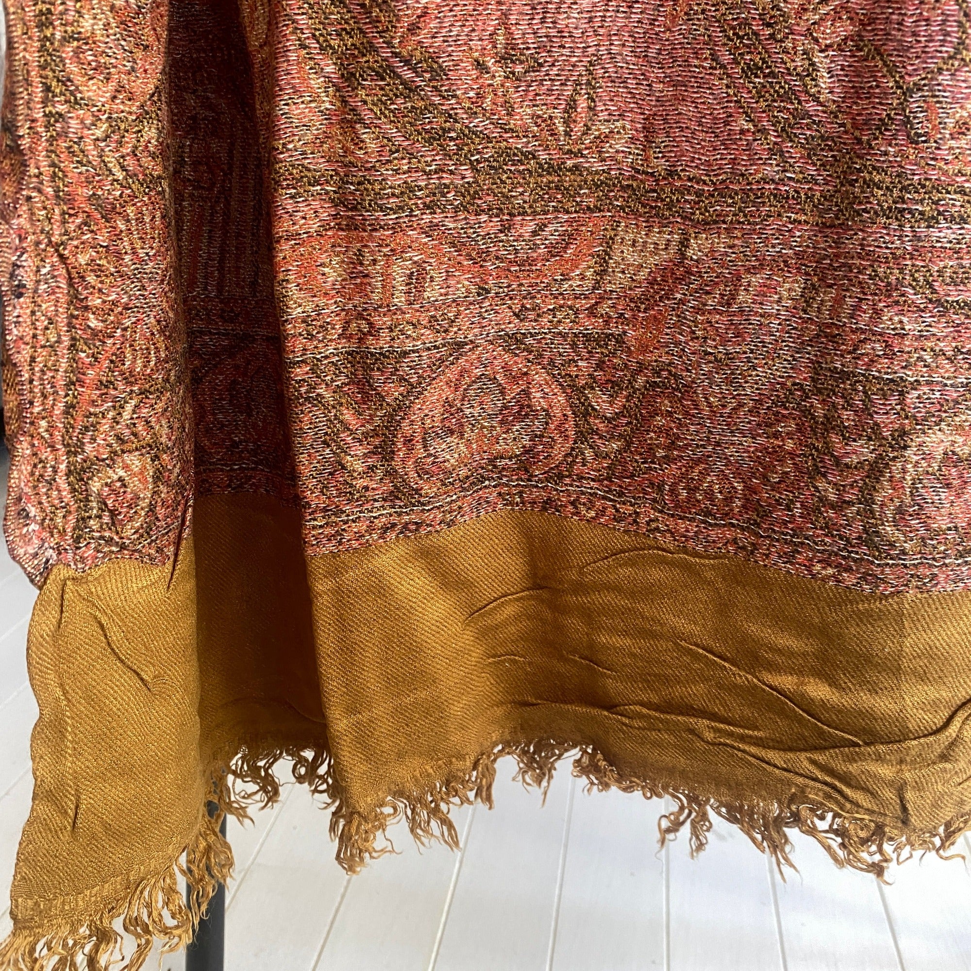 Vintage Wool Shawl-529 - Vintage India NYC