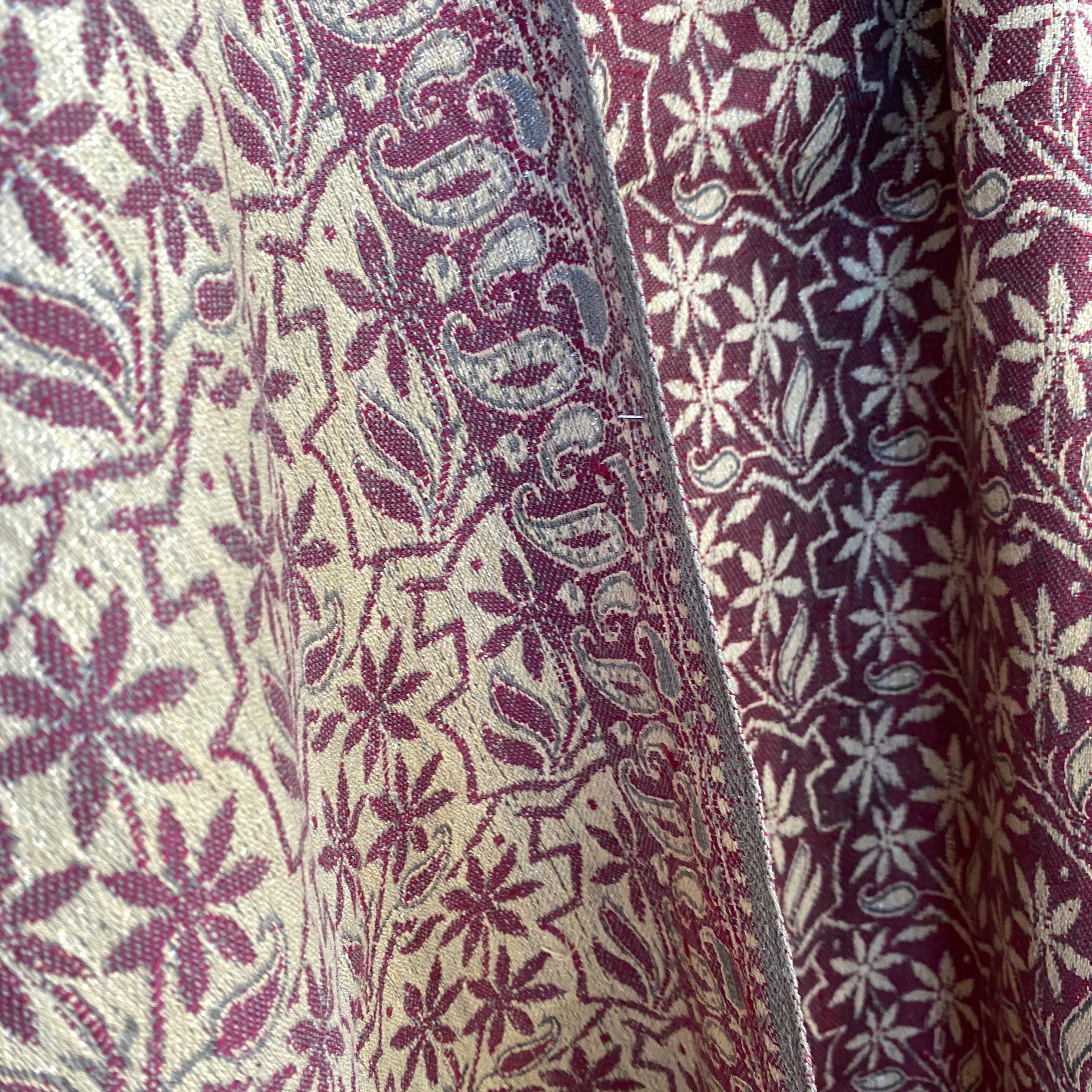 Vintage Block Print Wool Shawl-502 - Vintage India NYC