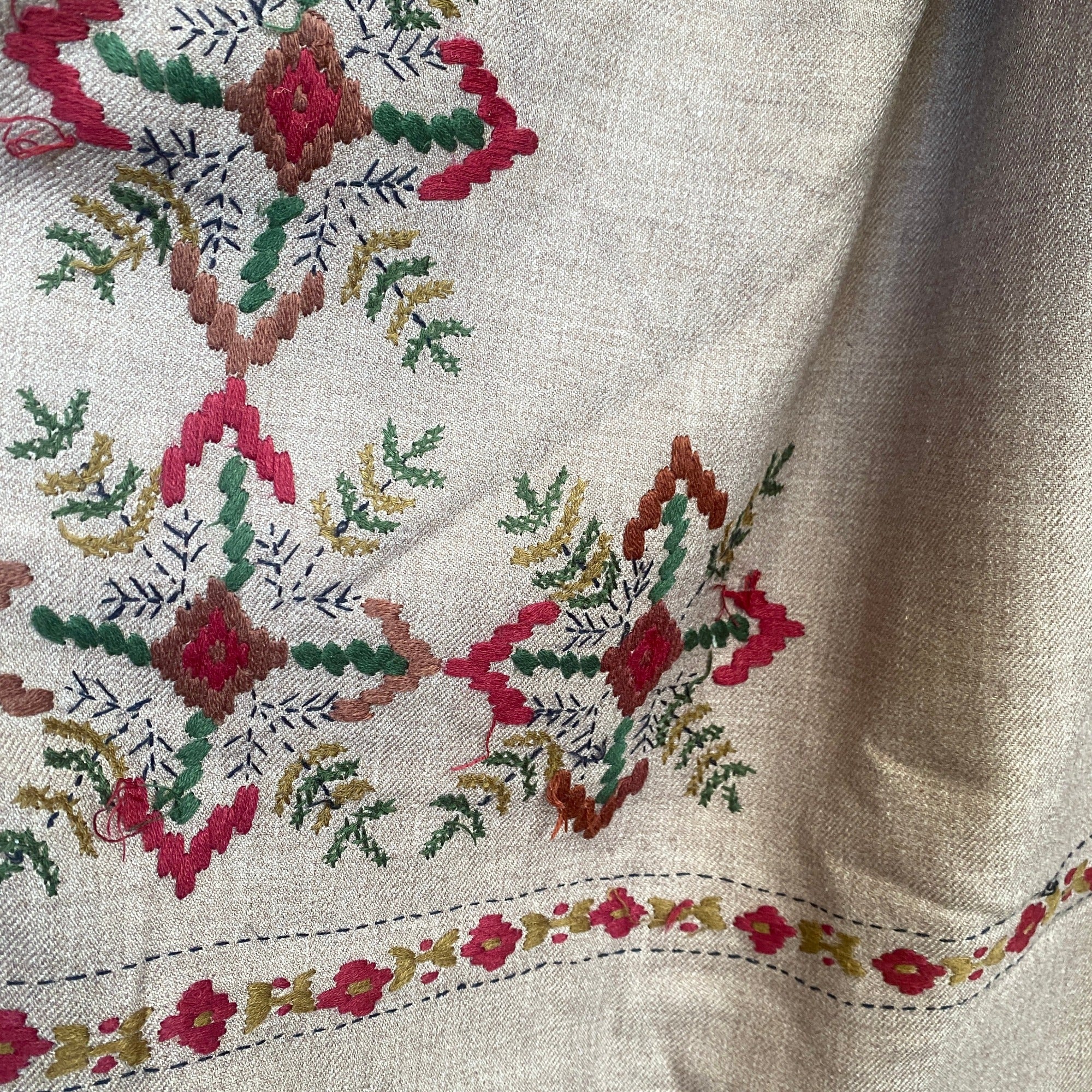 Vintage Wool Shawl-541 - Vintage India NYC