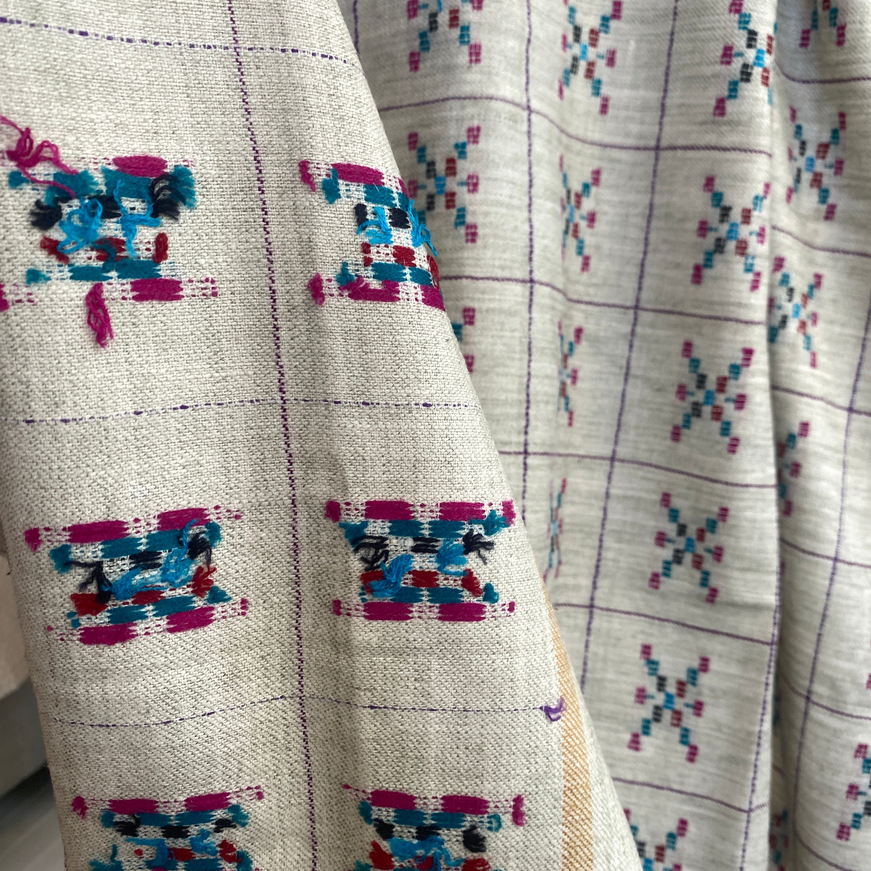 Vintage Wool Shawl-545 - Vintage India NYC