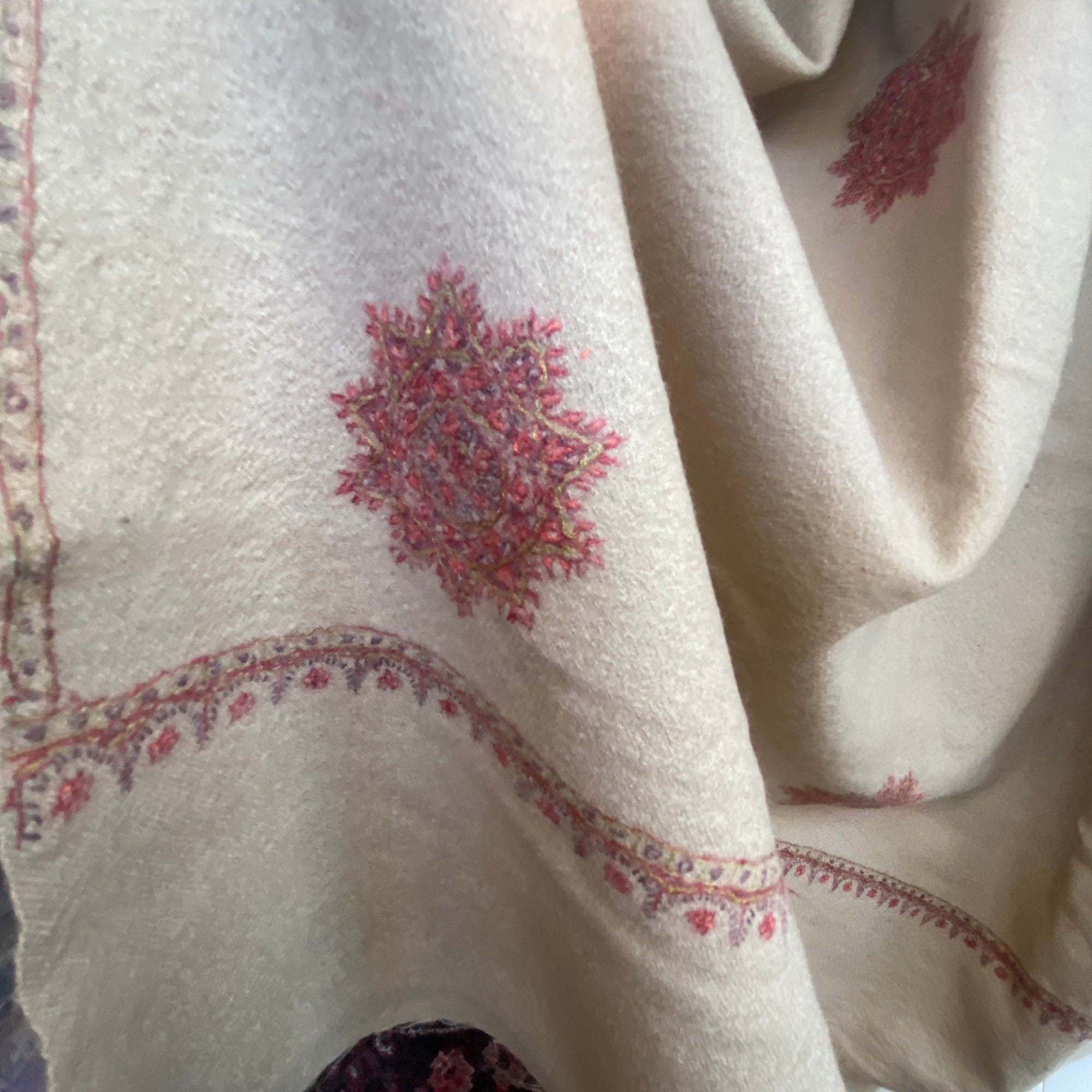 Vintage Wool Shawl-542 - Vintage India NYC