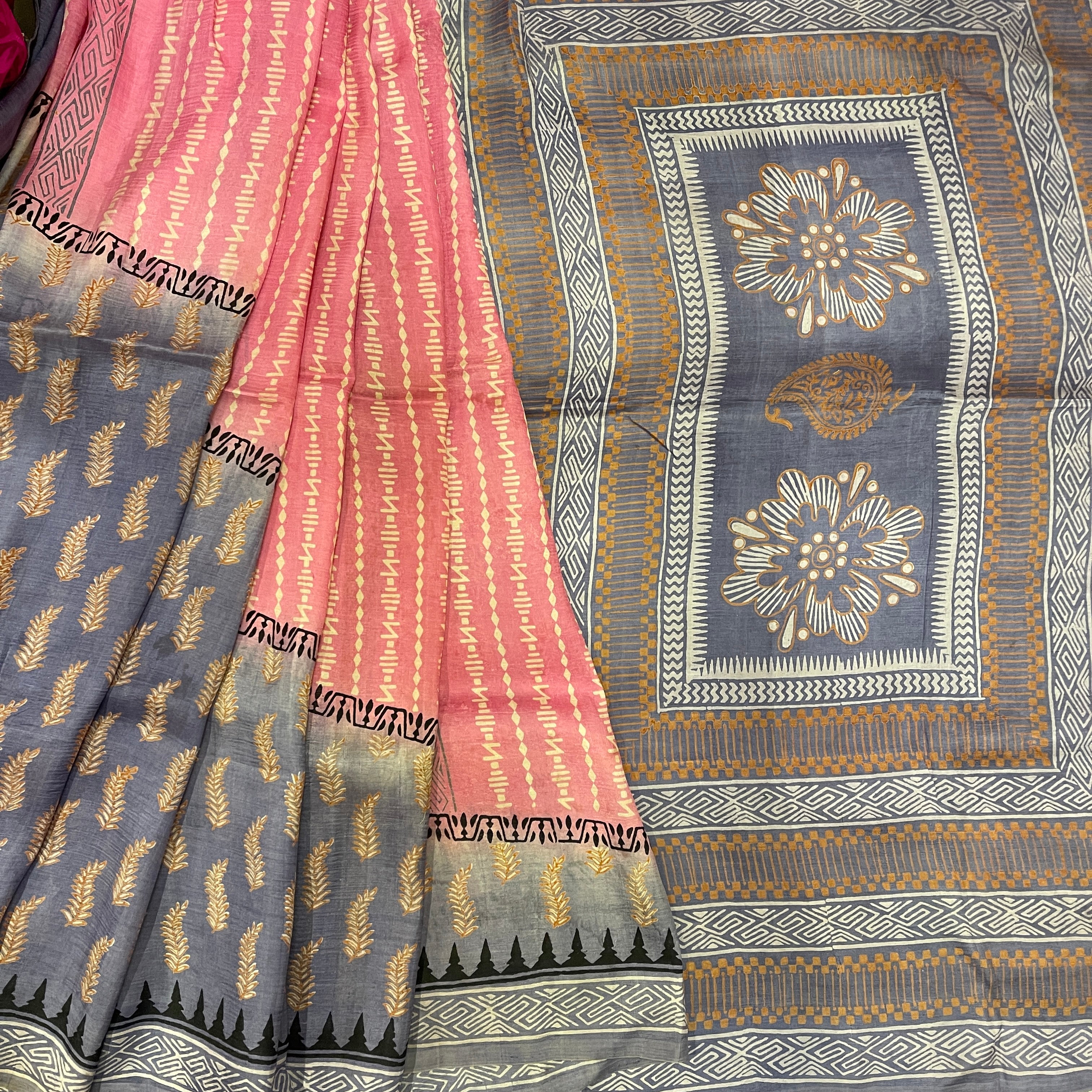 Pink Silk Saree - Vintage India NYC