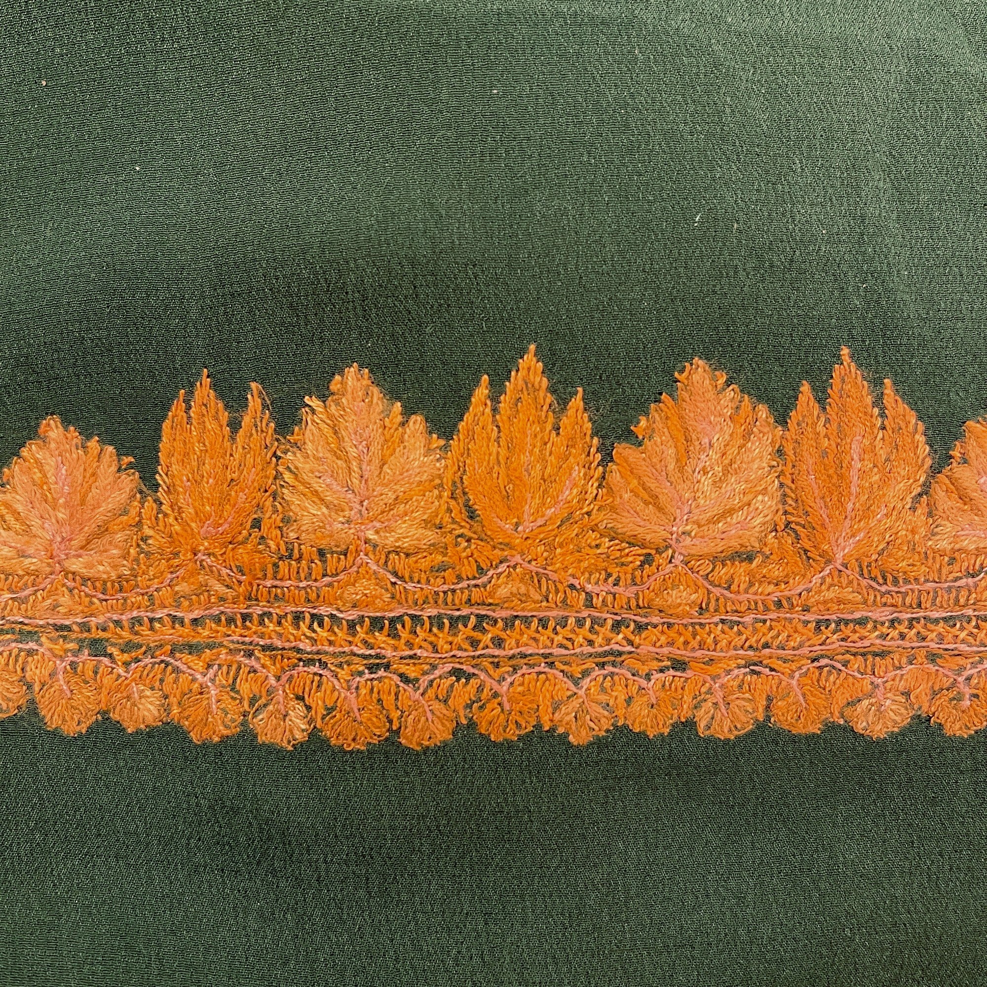 Pine Green Silk Saree - Vintage India NYC