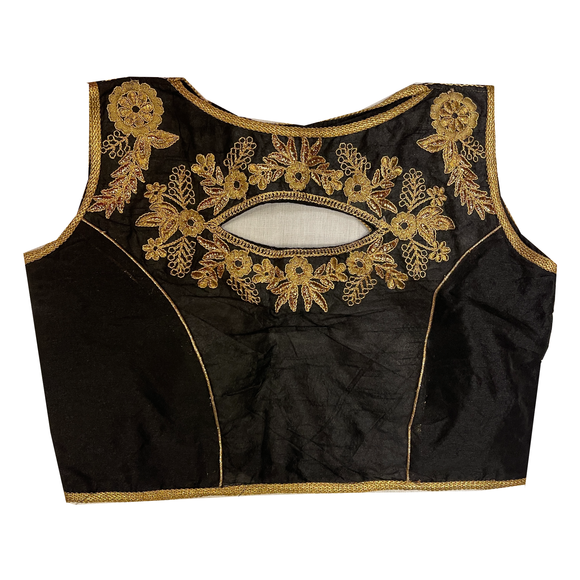 Black Embroidered Blouse - Vintage India NYC