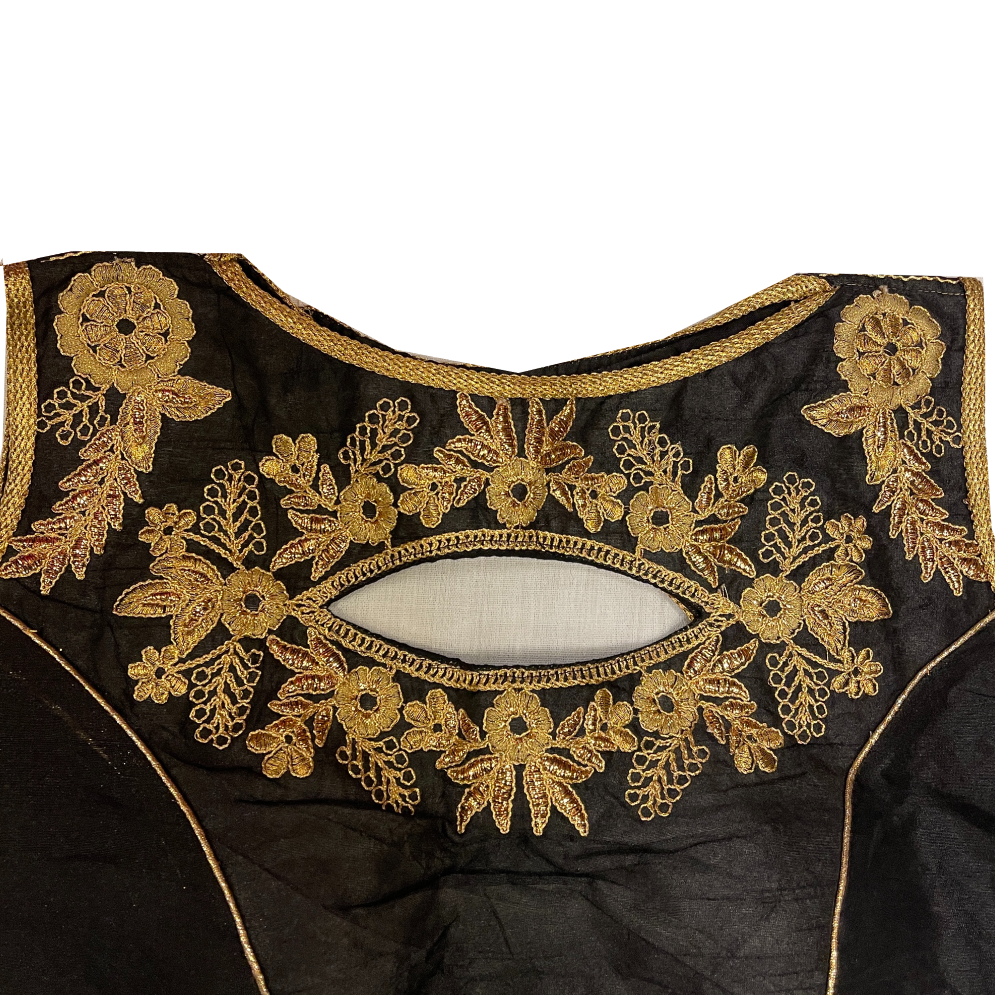 Black Embroidered Blouse - Vintage India NYC