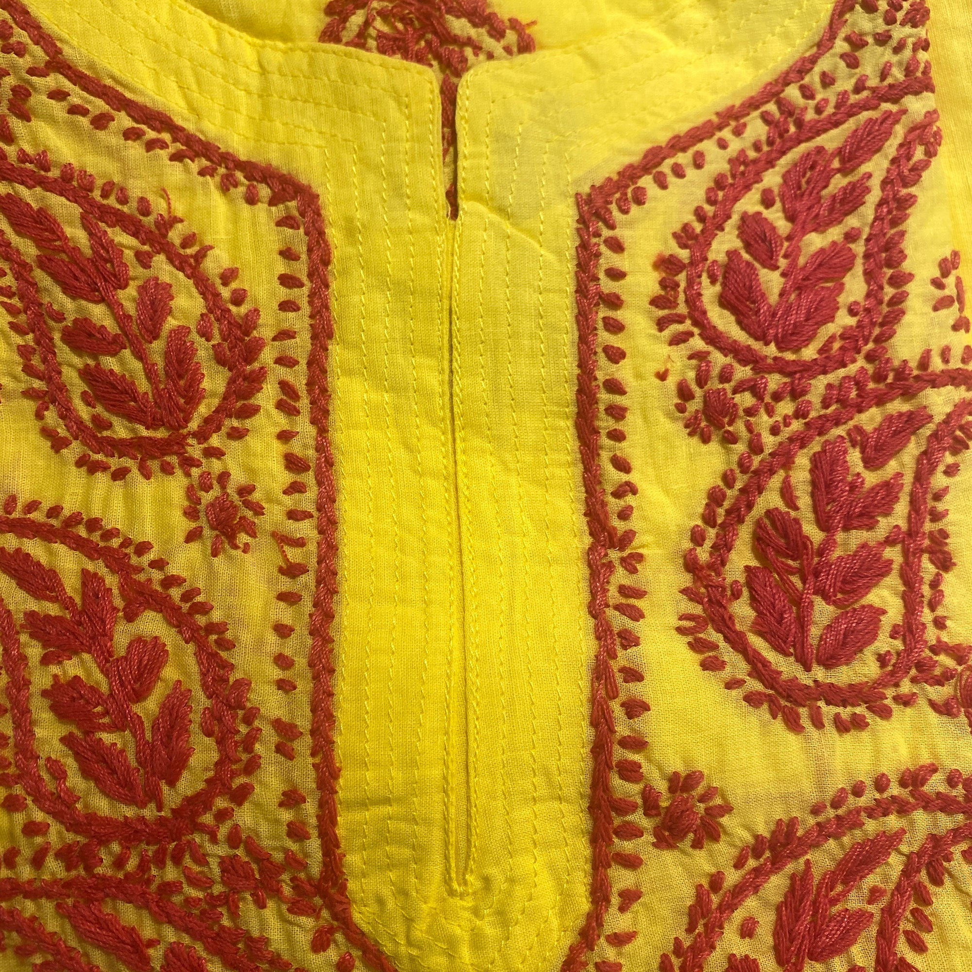 AR Long Embroidered Cotton Tunic- XL - Vintage India NYC