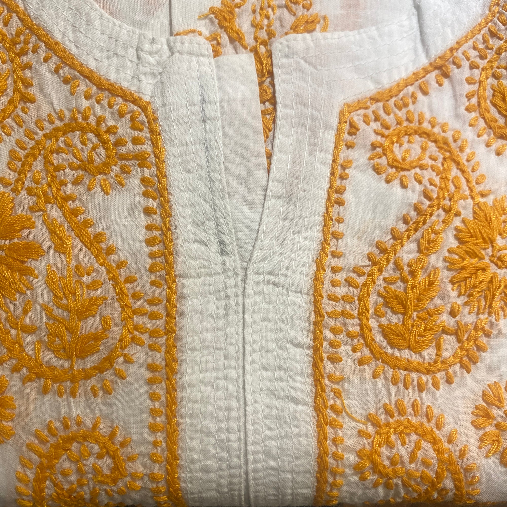 AR Long Embroidered Cotton Tunic- XL - Vintage India NYC