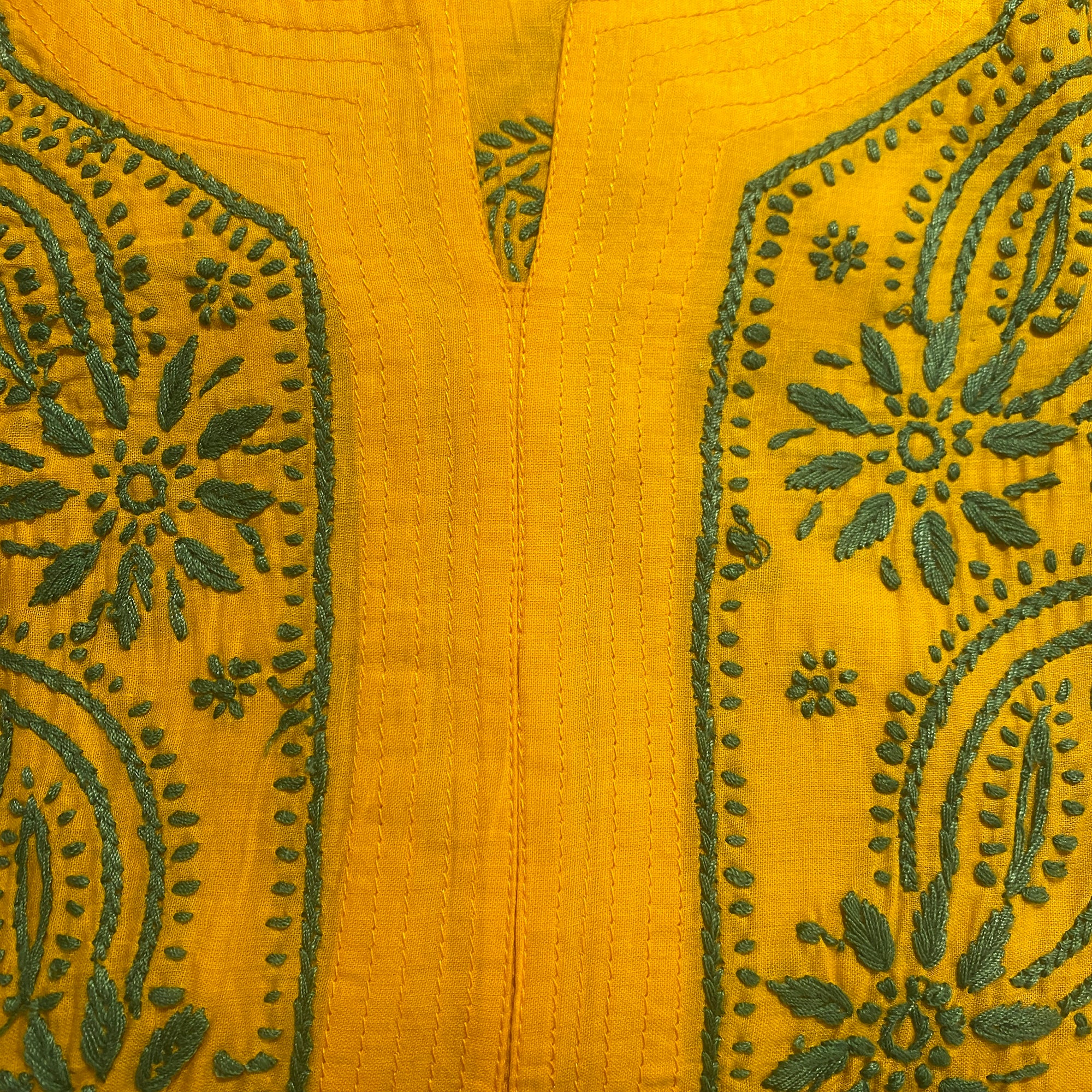 AR Long Embroidered Cotton Tunic- XL - Vintage India NYC
