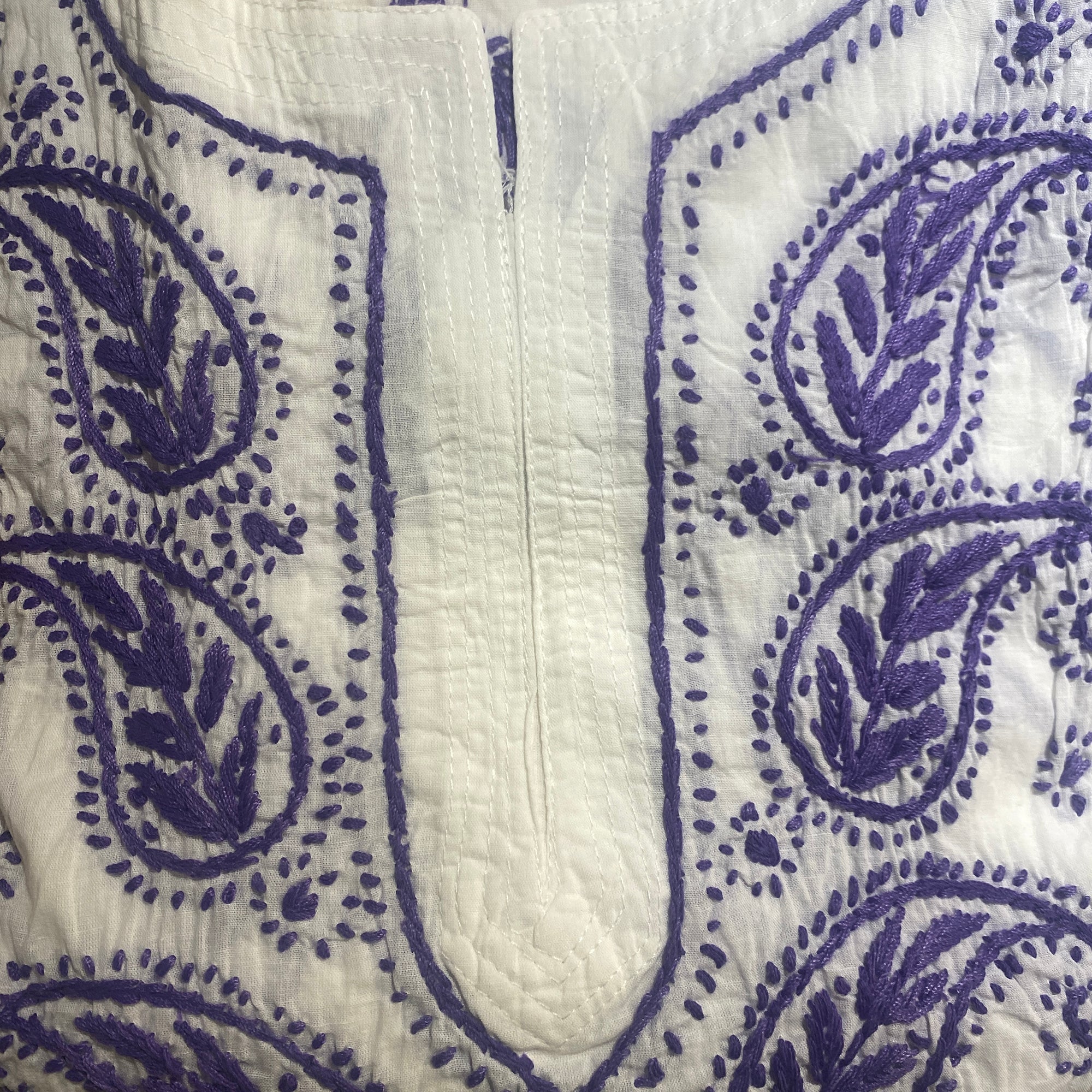 AR Short Embroidered Cotton Tunic Kurti-XL - Vintage India NYC