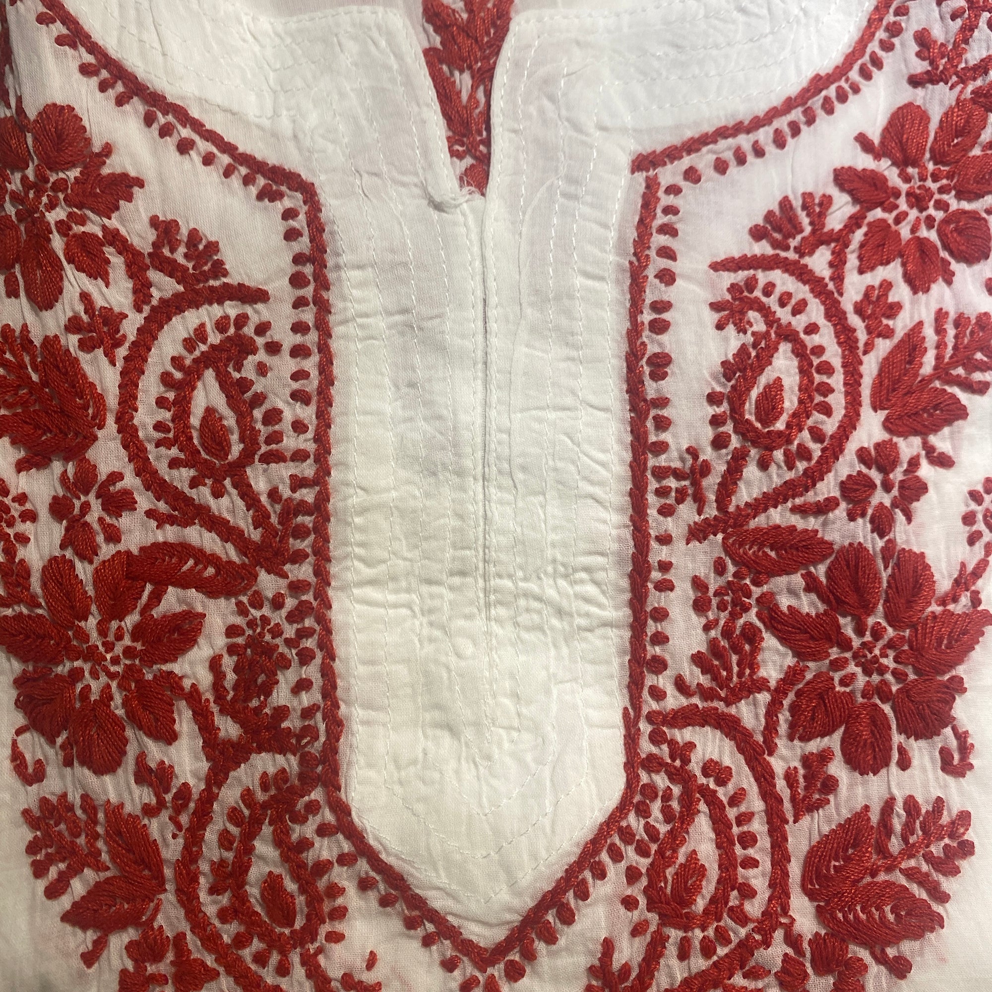 AR Short Embroidered Cotton Tunic Kurti-XL - Vintage India NYC