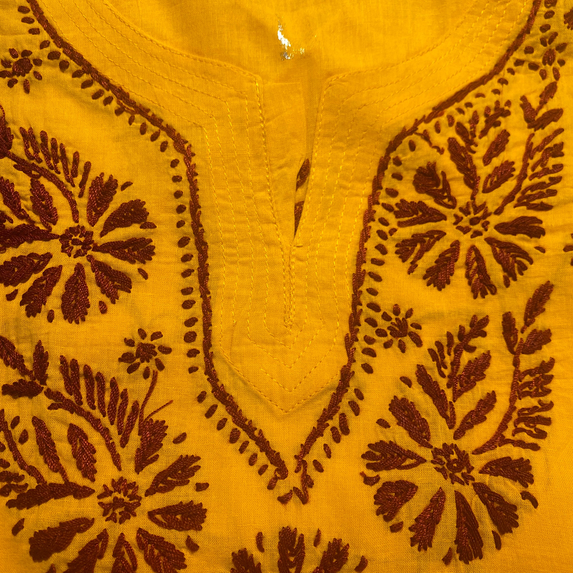 AR Short Embroidered Cotton Tunic Kurti-L - Vintage India NYC