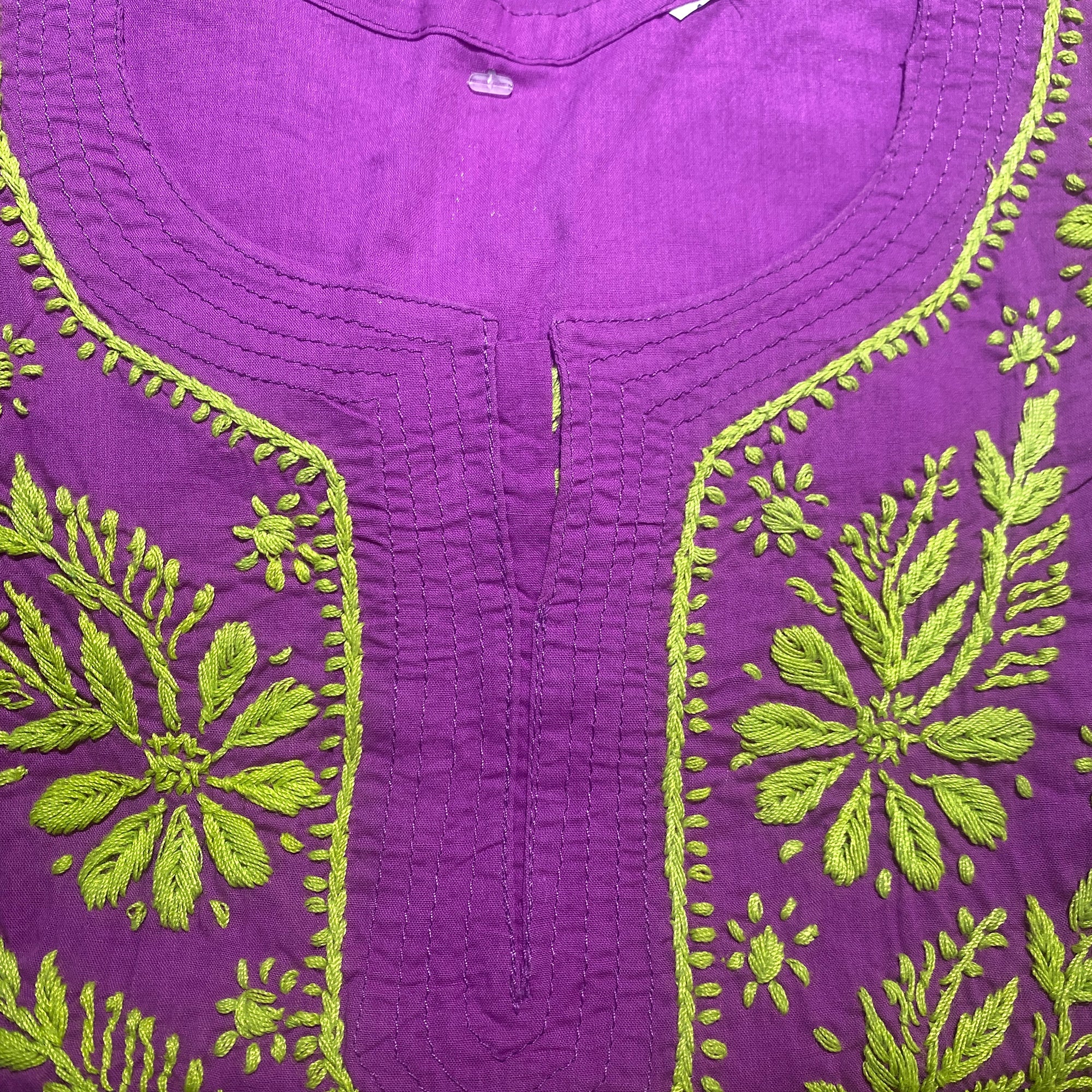 AR Short Embroidered Cotton Tunic Kurti-L - Vintage India NYC