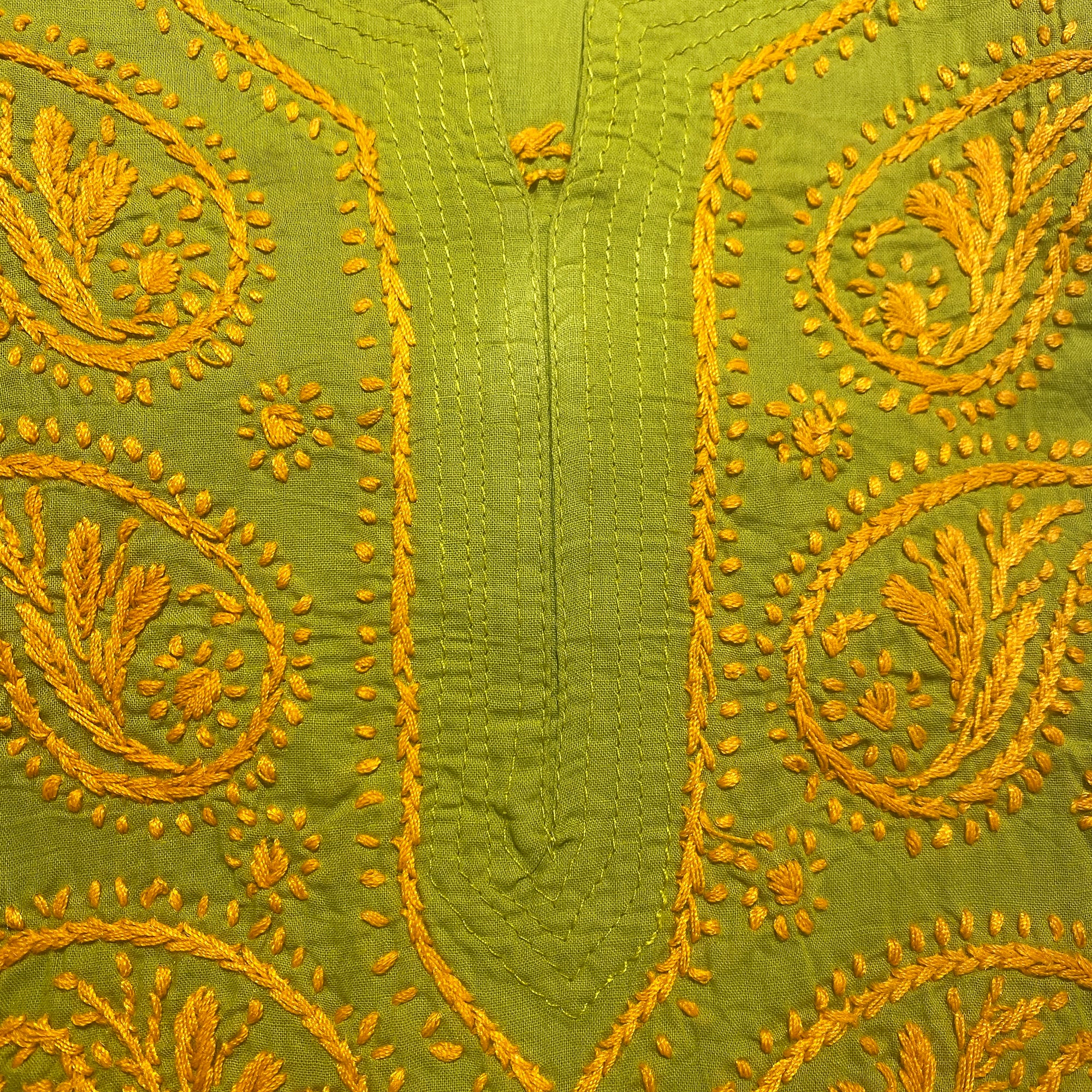 AR Short Embroidered Cotton Tunic Kurti-L - Vintage India NYC