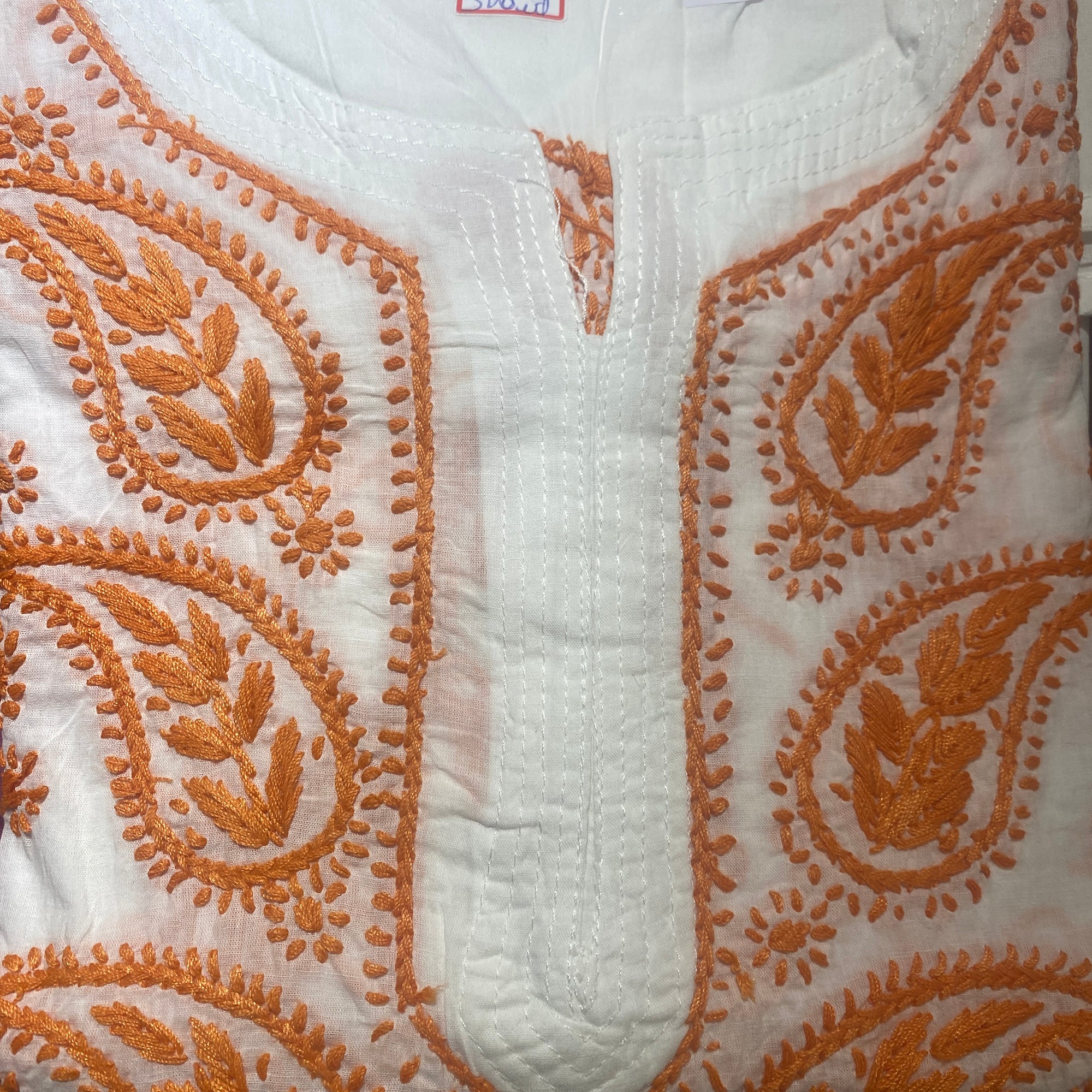 AR Short Embroidered Cotton Tunic Kurti-M - Vintage India NYC
