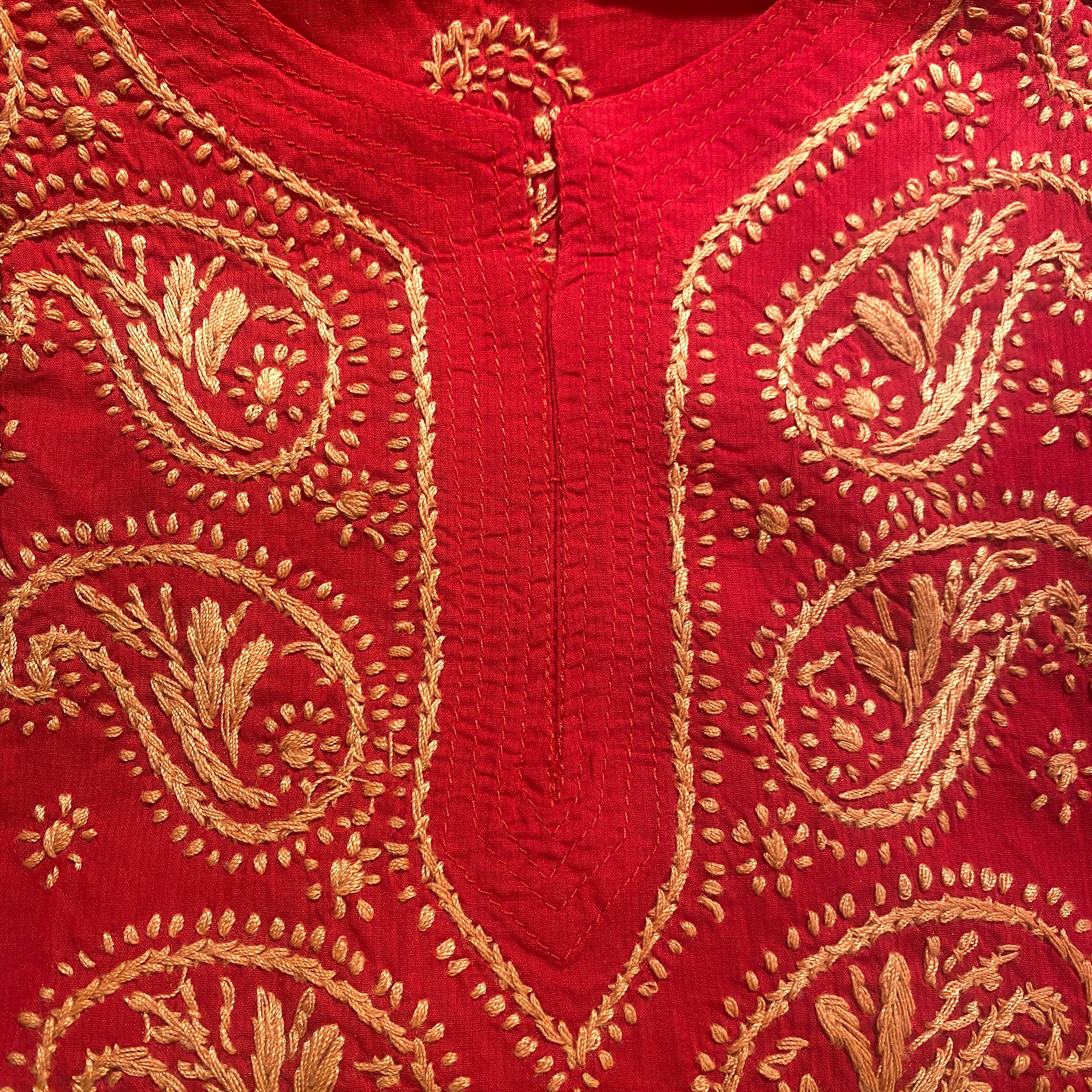 AR Short Embroidered Cotton Tunic Kurti-S - Vintage India NYC