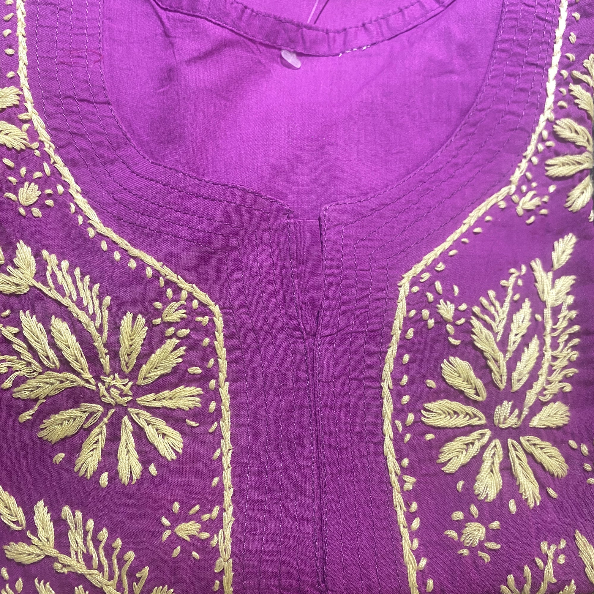 AR Short Embroidered Cotton Tunic Kurti-XS - Vintage India NYC