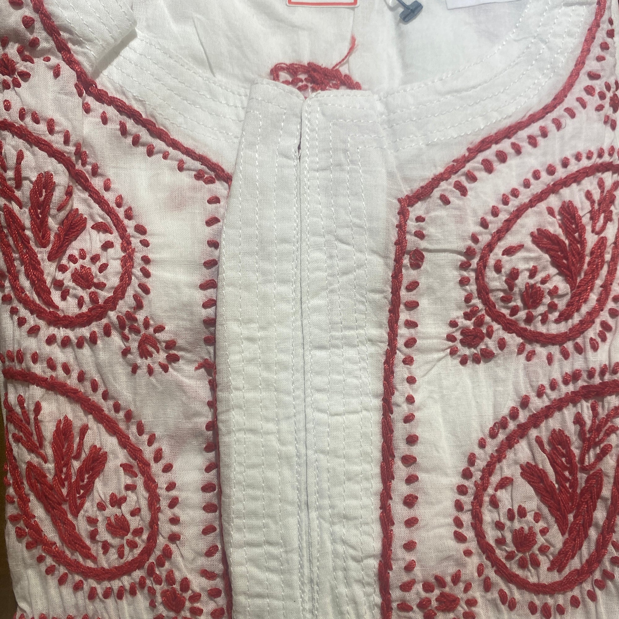 AR Short Embroidered Cotton Tunic Kurti-XS - Vintage India NYC