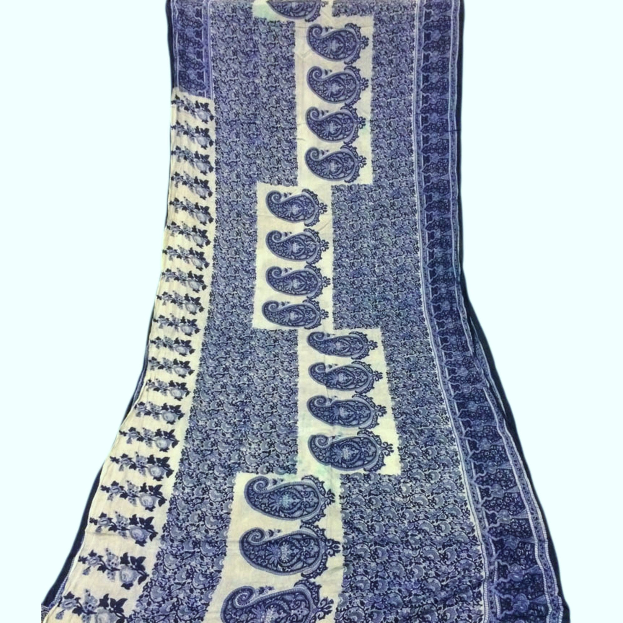 Vintage Silk Saree 2157 - Navy - Vintage India NYC
