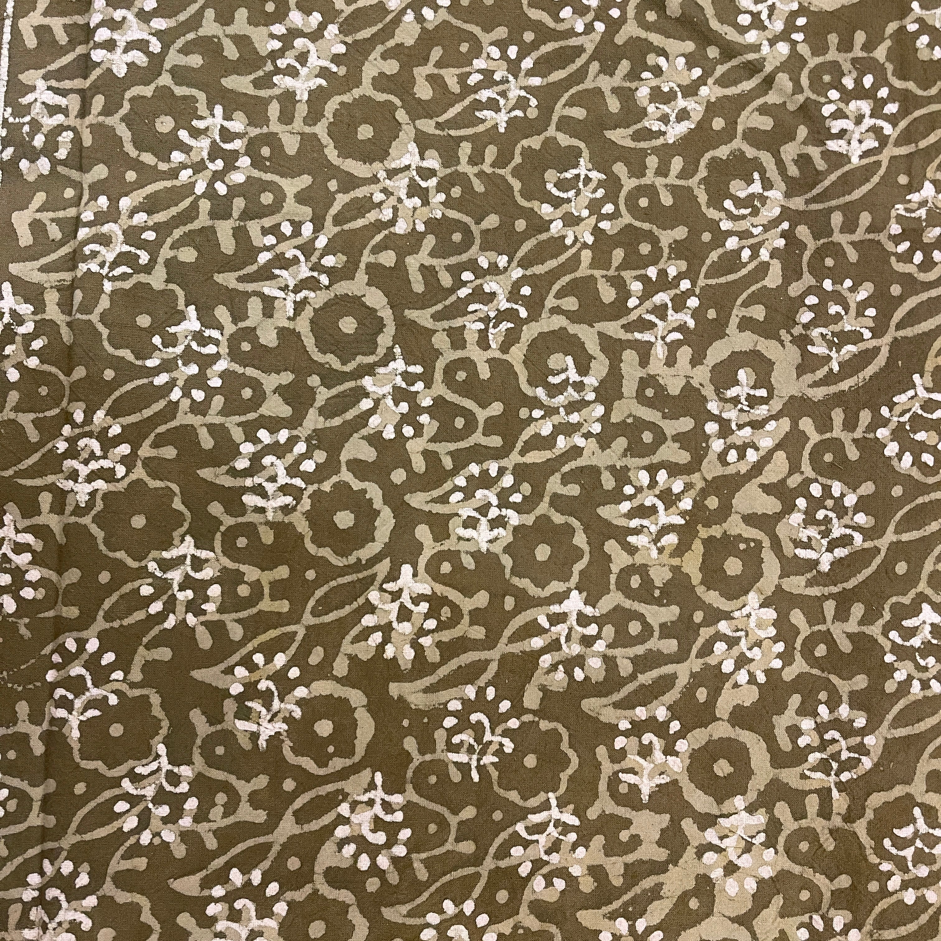 Olive Printed Twin Bedcover - Vintage India NYC