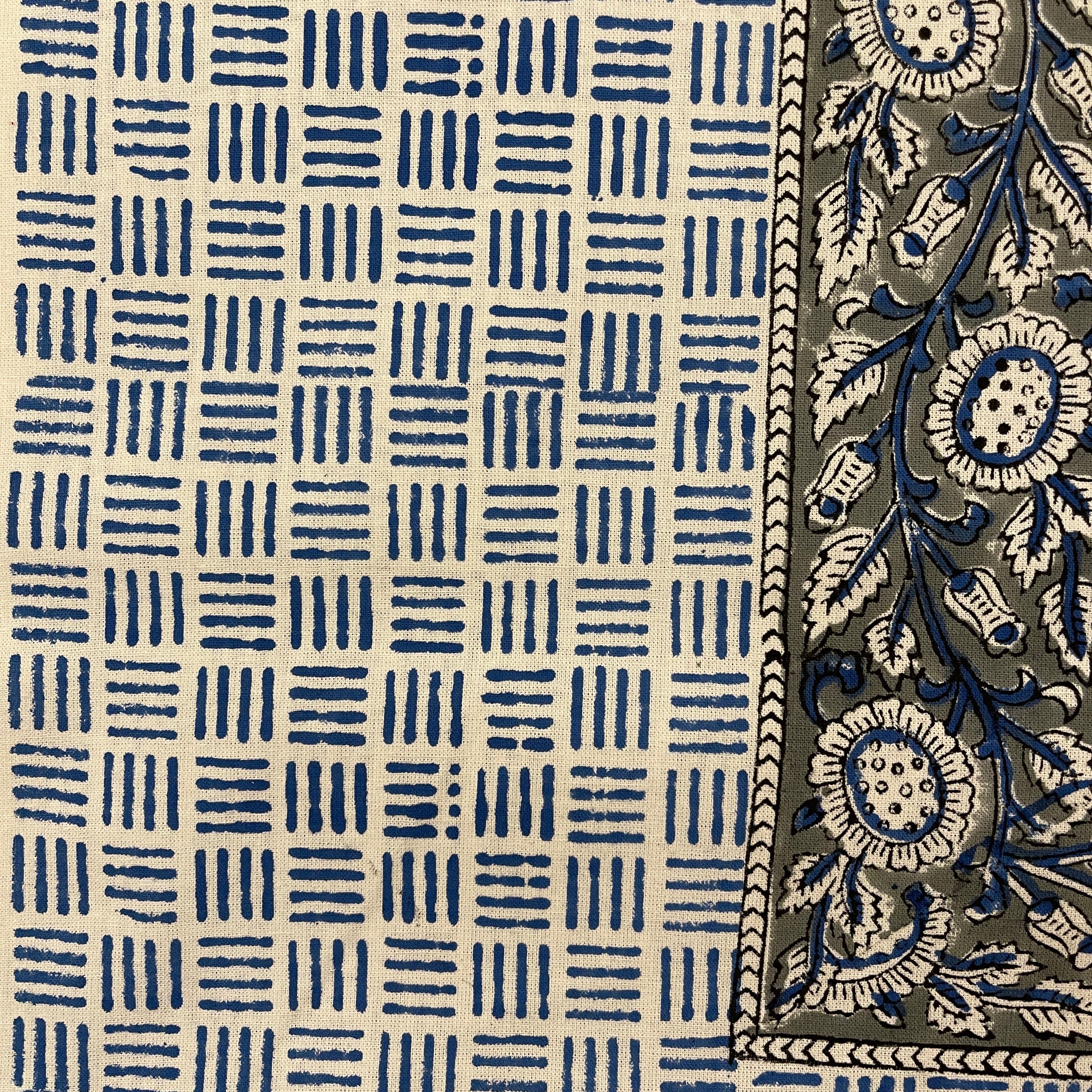 Printed White Twin Bedcover - Vintage India NYC