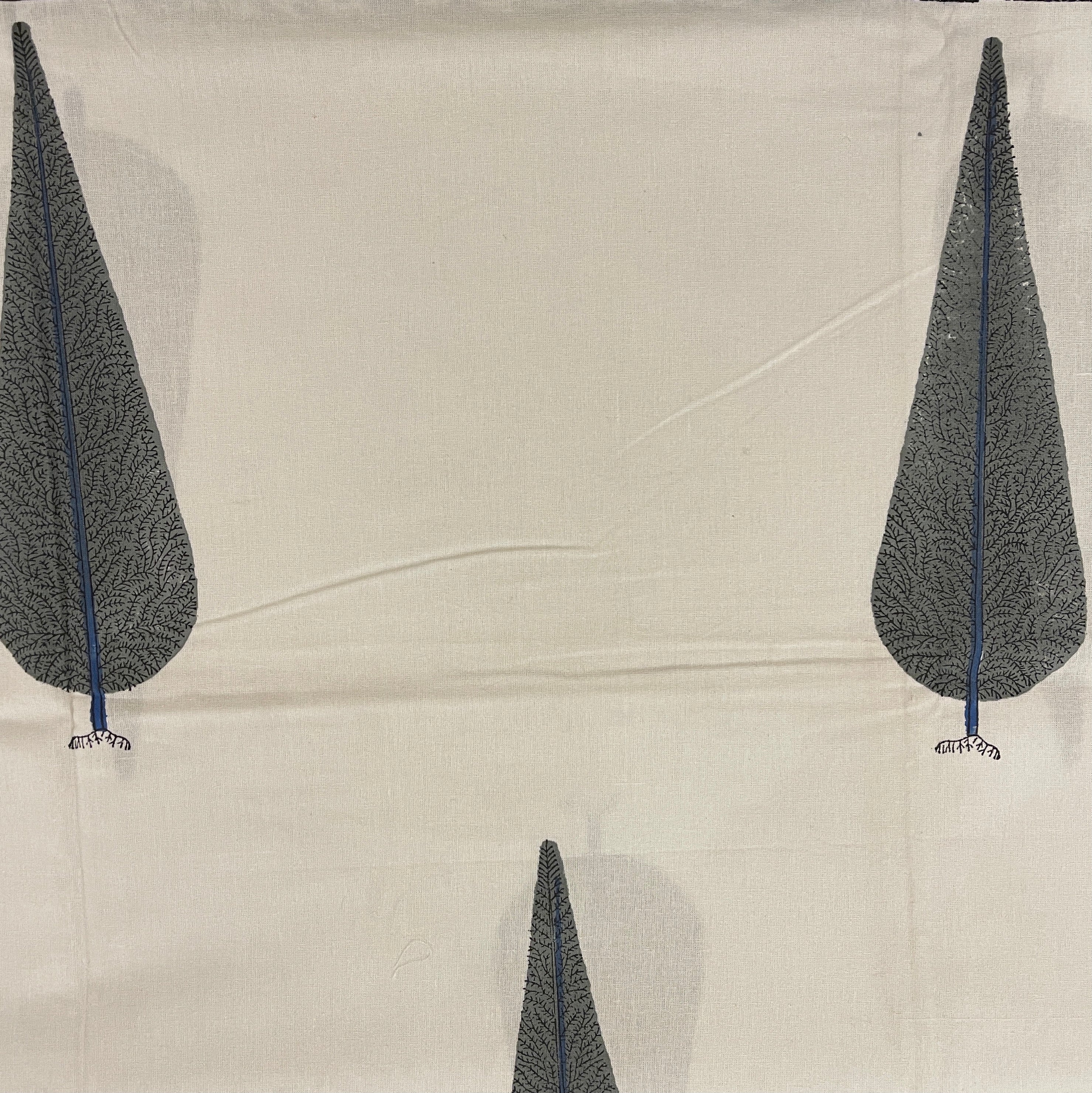 Printed White Twin Bedcover - Vintage India NYC