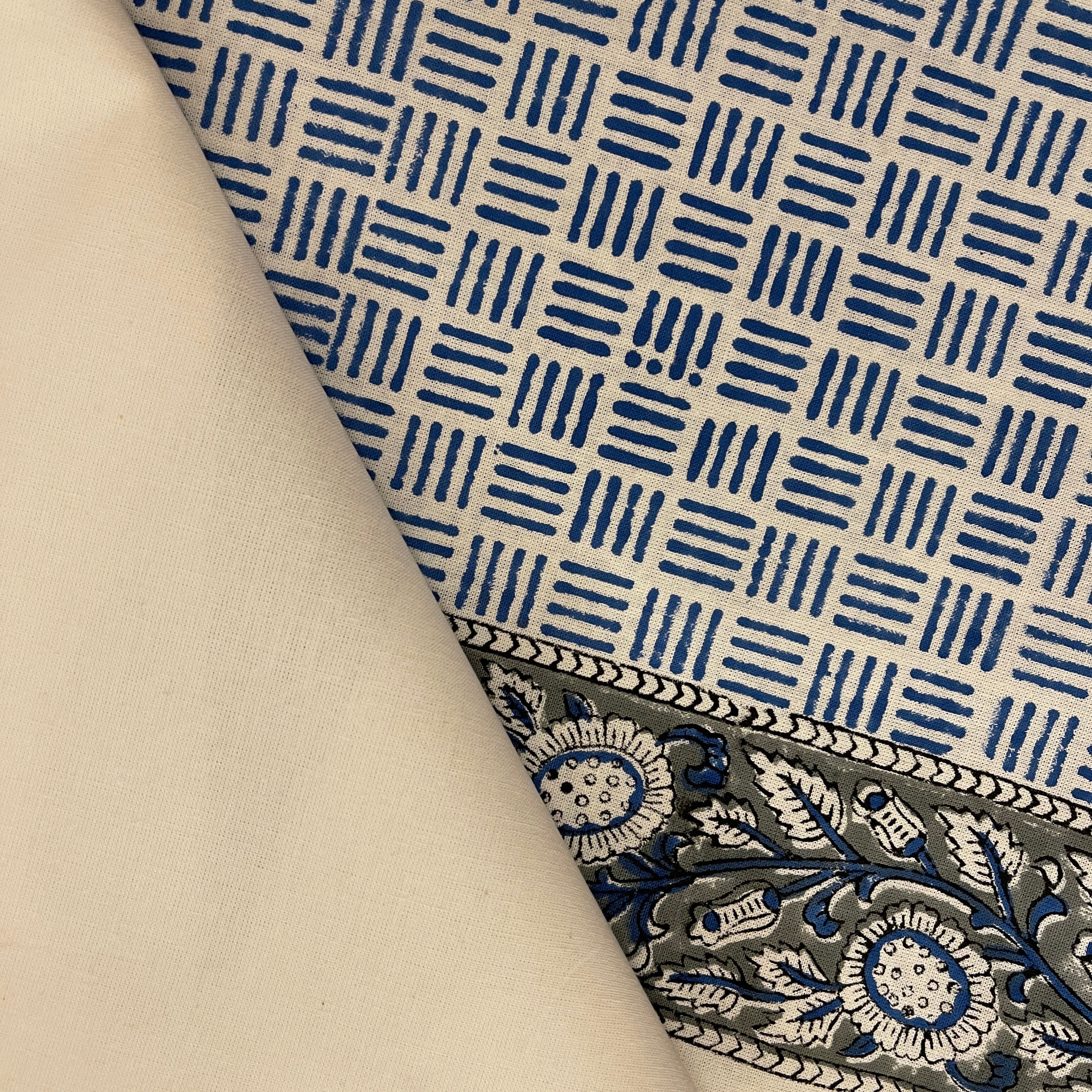 Printed White Twin Bedcover - Vintage India NYC