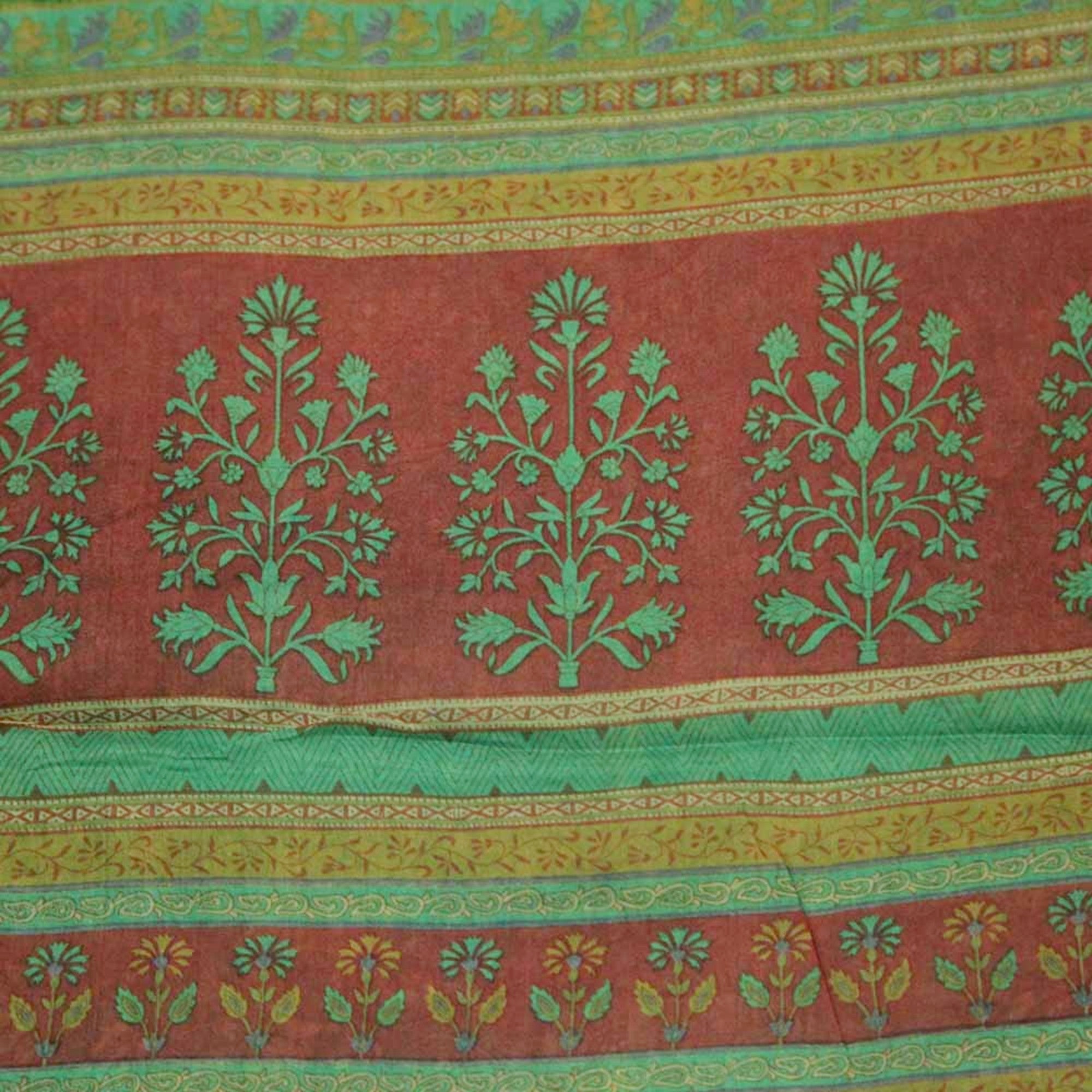 Vintage Silk Saree 1786 - Blue Green - Vintage India NYC