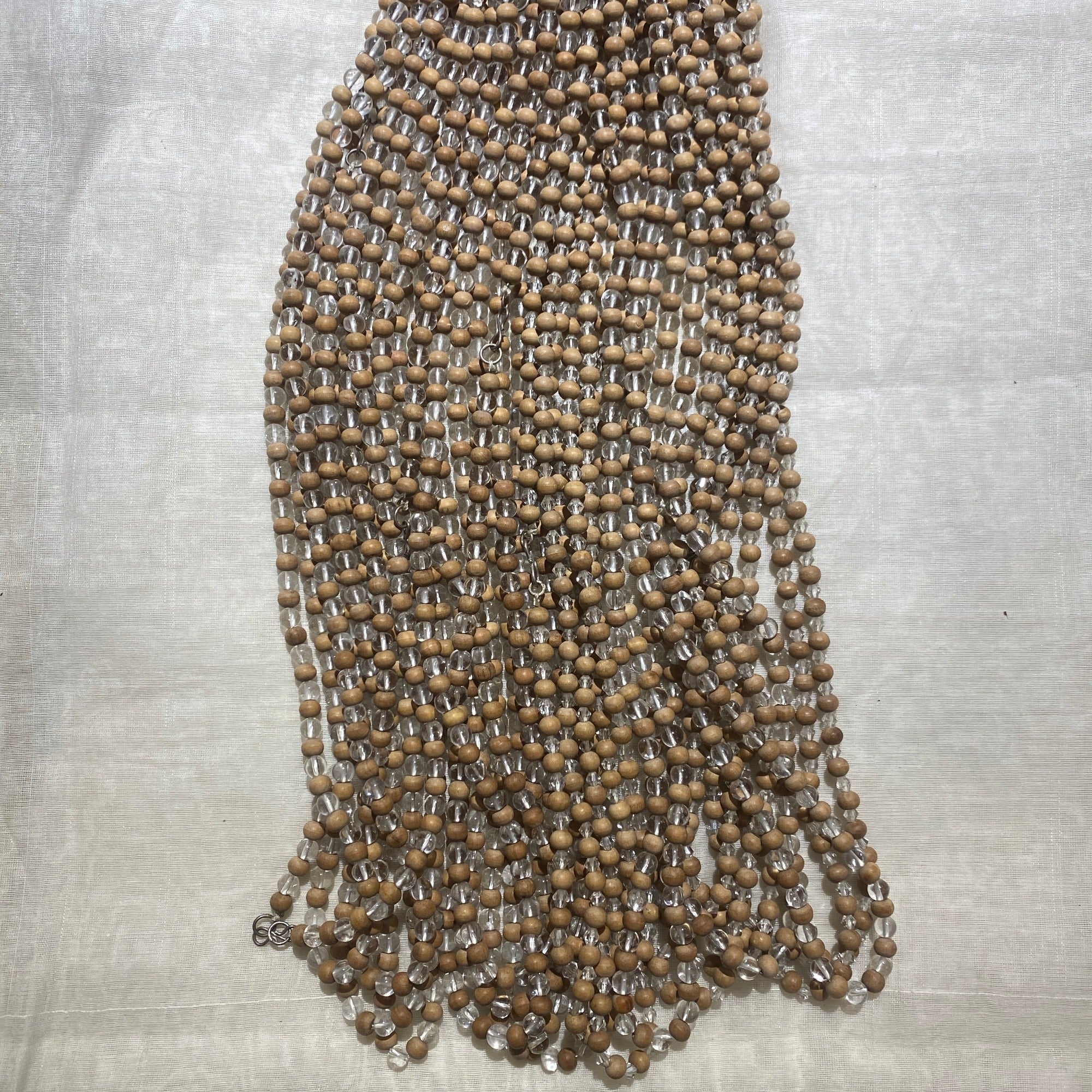 Sandalwood & Crystal mala - Vintage India NYC