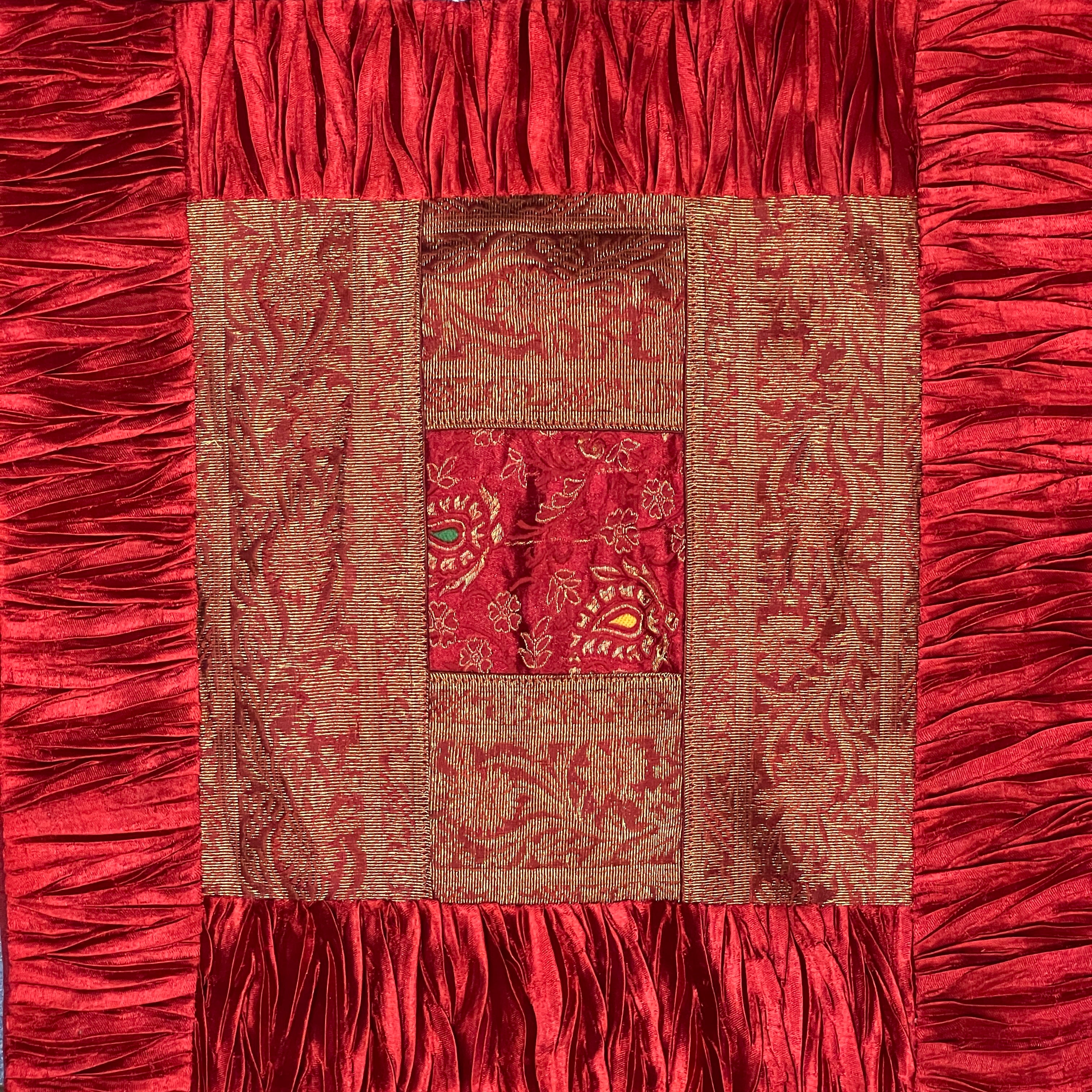 Silk Pillow Covers-Reds - Vintage India NYC