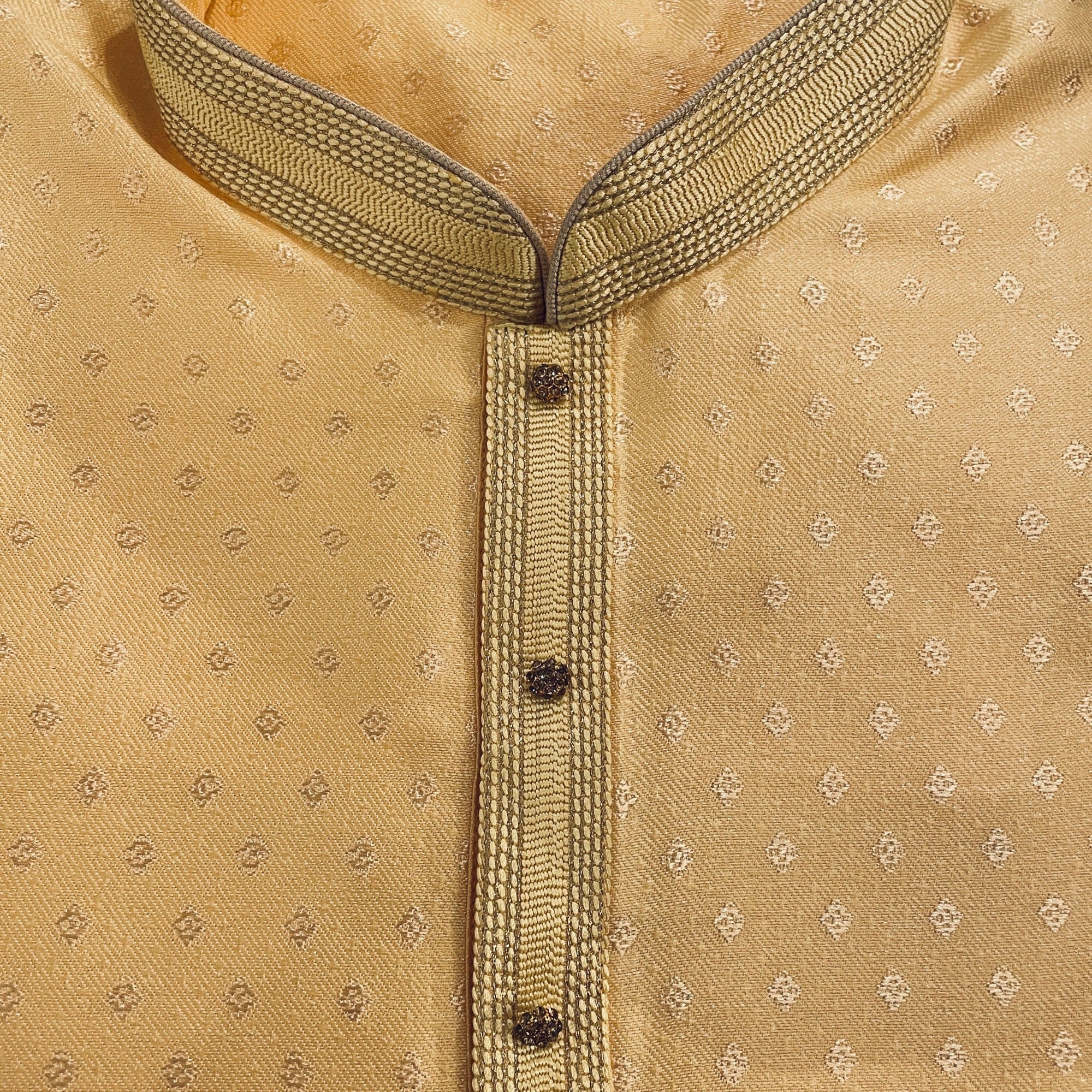 YD Butter Brocade Kurta- Size 48 - Vintage India NYC