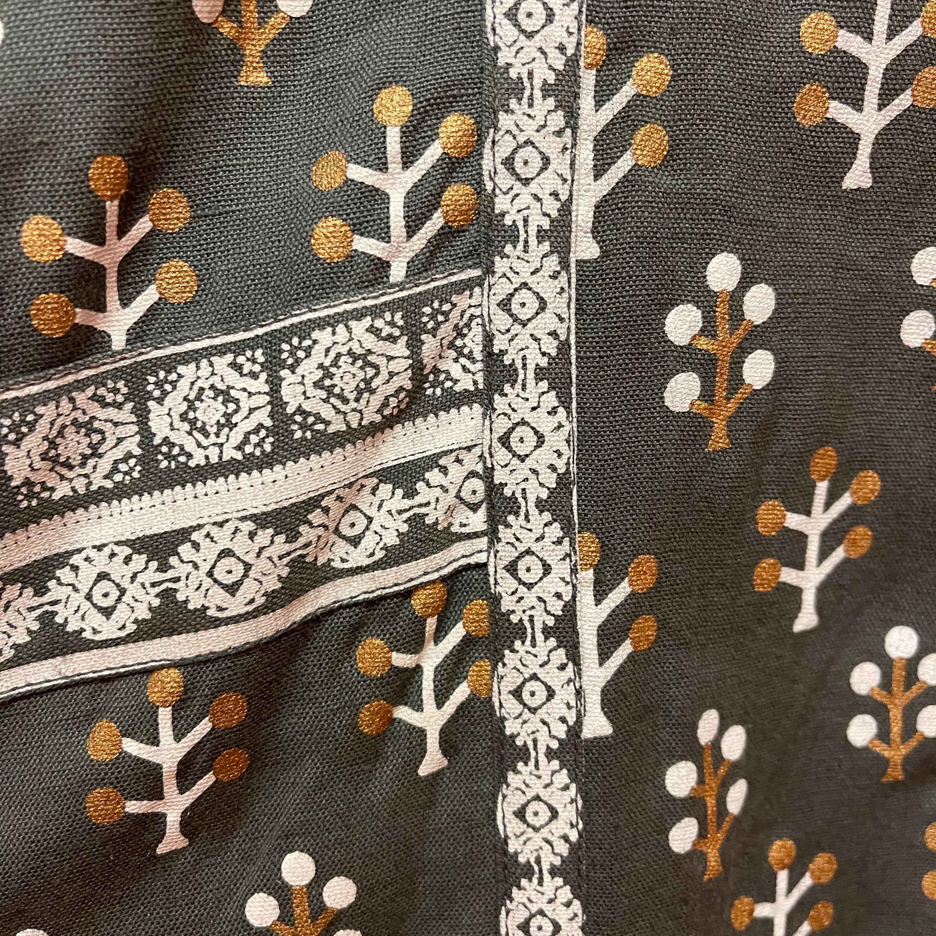 SH Block print Kurta w/Chikan Pants - 2 Colors - Vintage India NYC