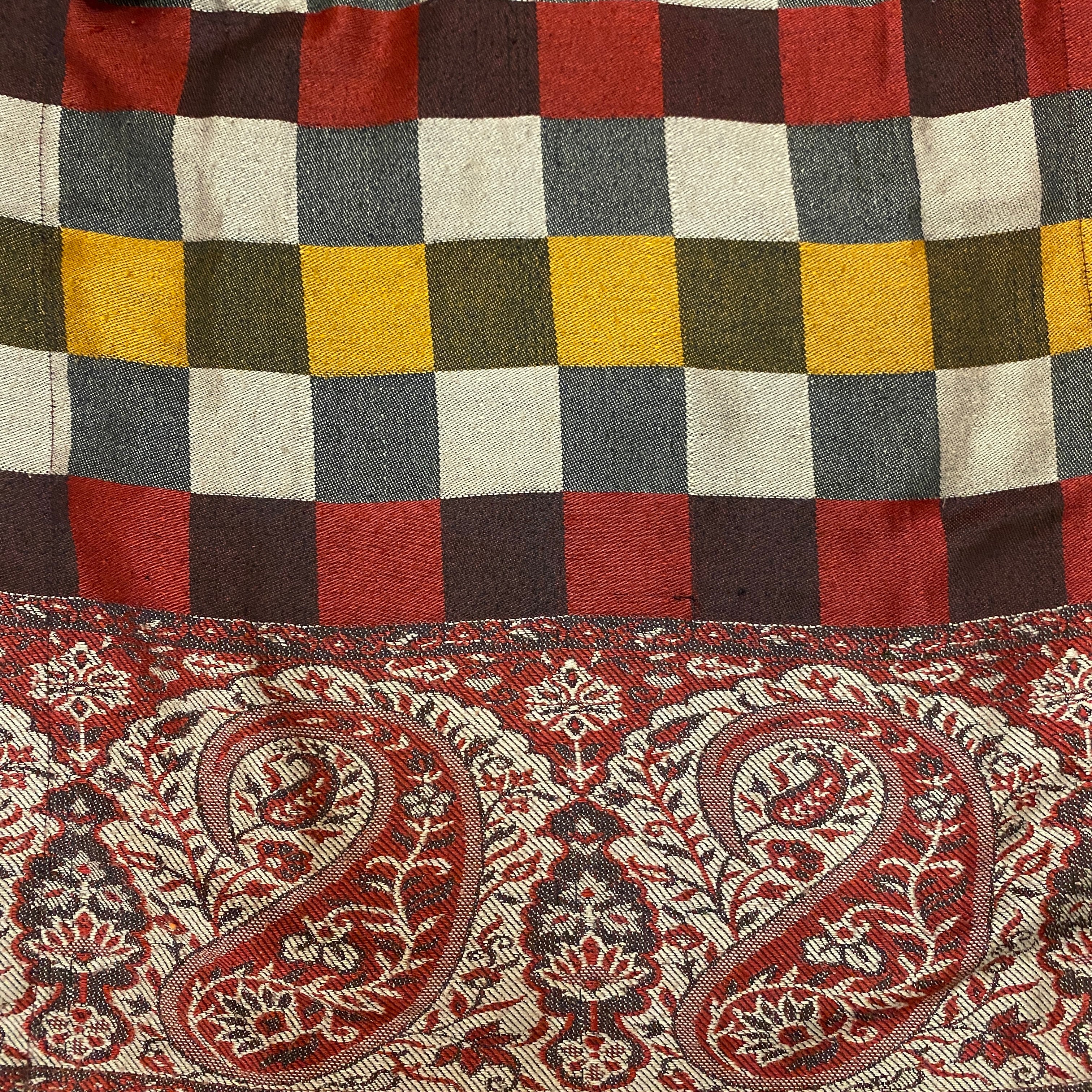 Hand made Woolen Checkered Dress- Size 38 - Vintage India NYC