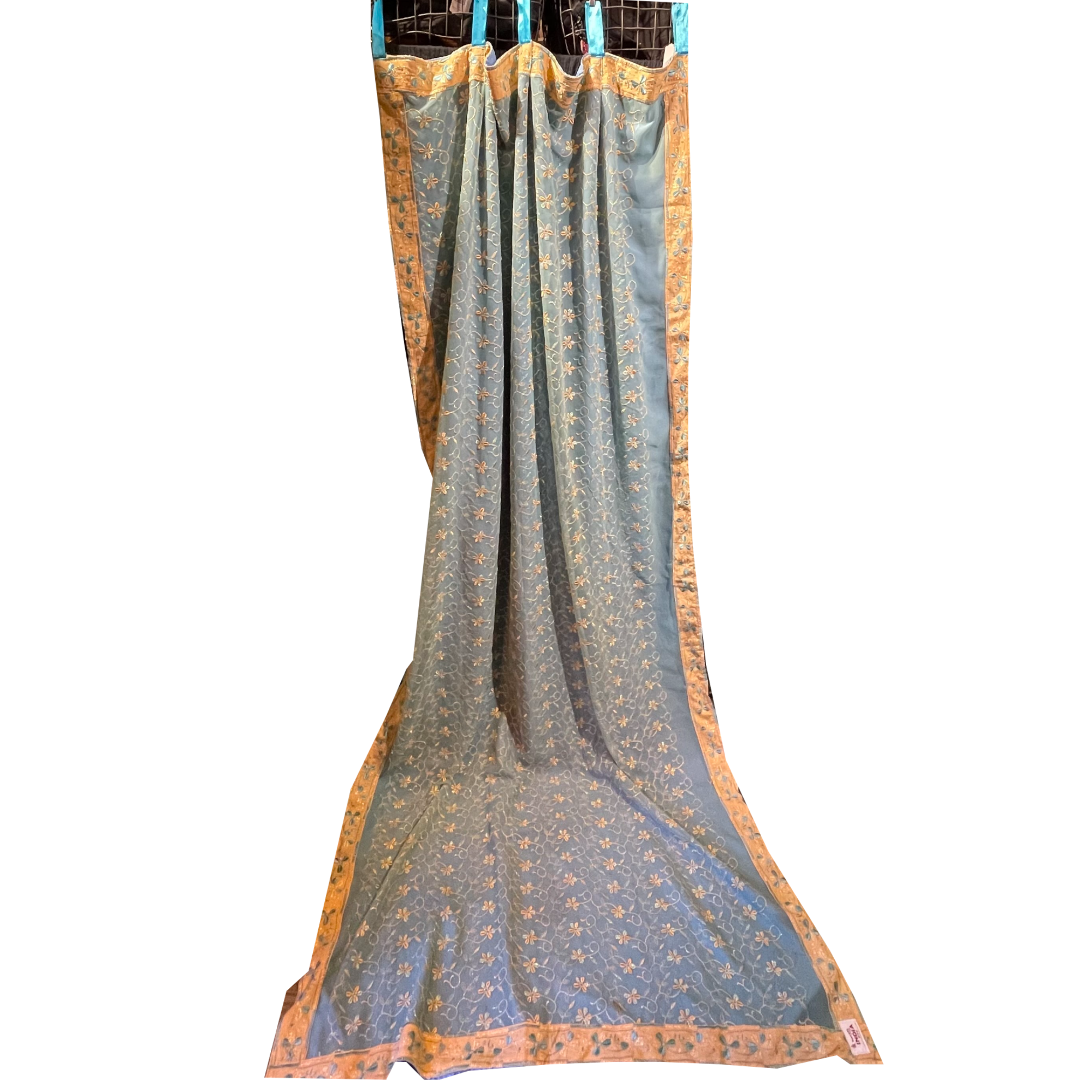 Single Curtains-Blues-7 Styles - Vintage India NYC