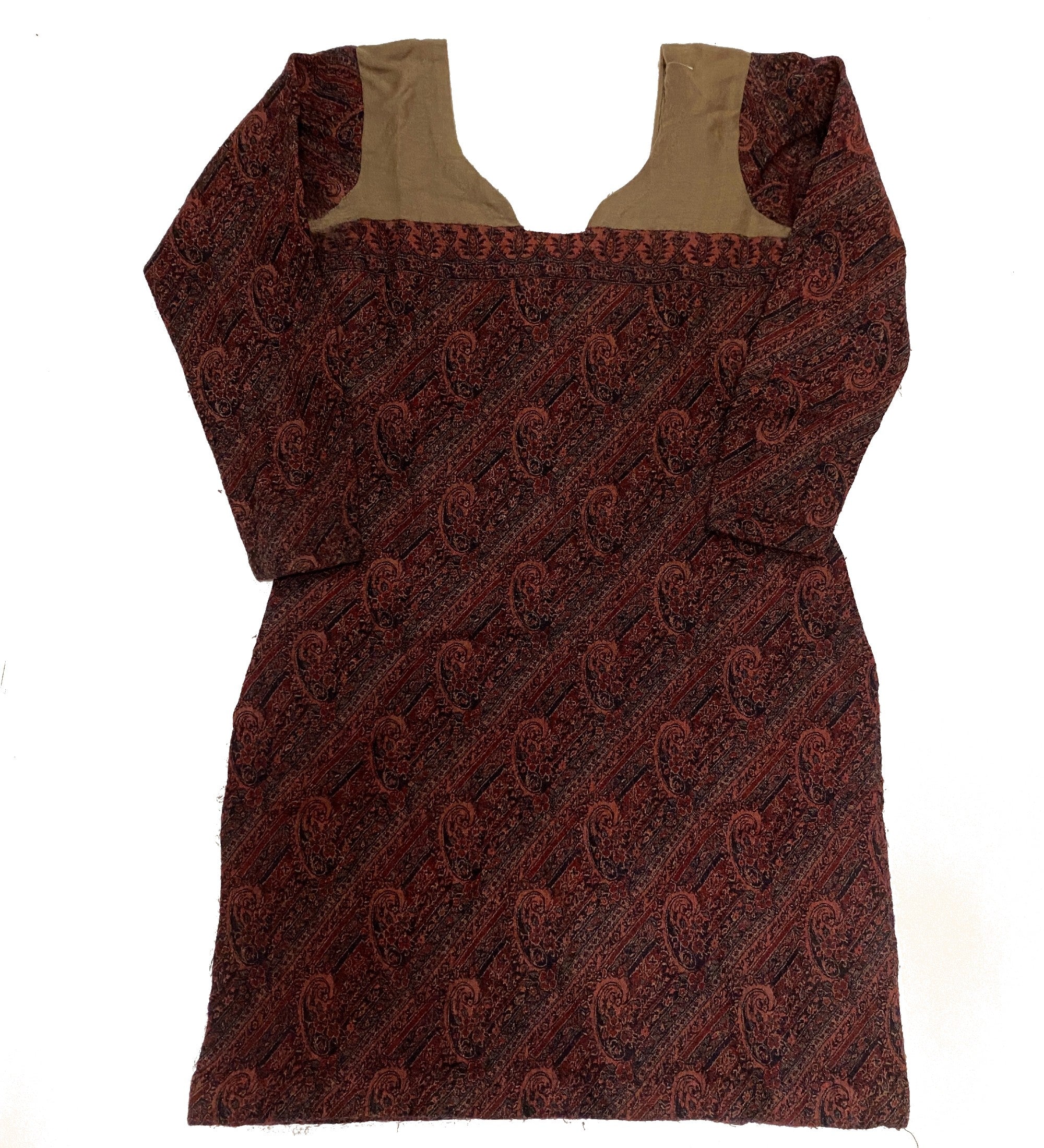 Handmade Woolen Maroon Kurti - Size 34 - Vintage India NYC