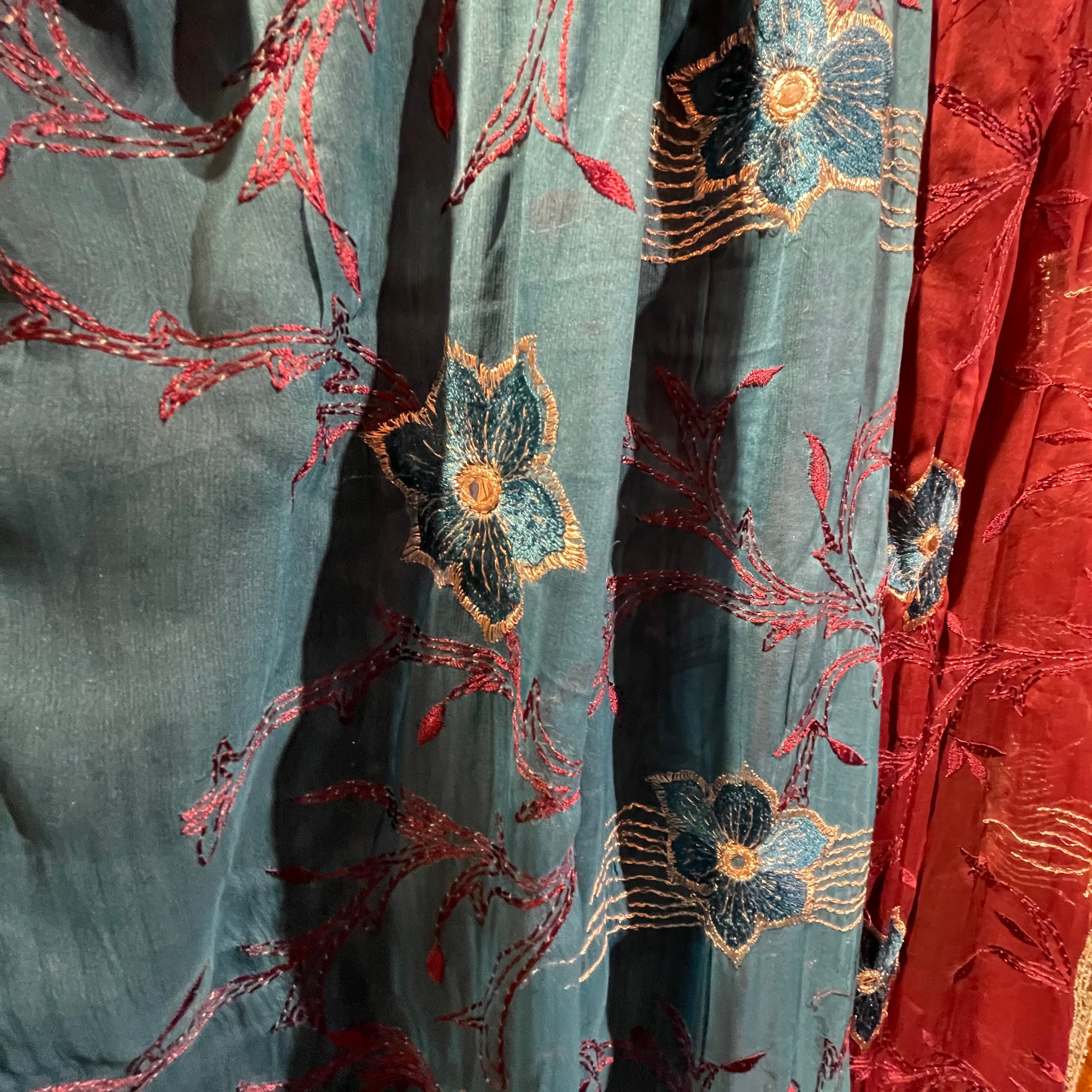 Single Curtains-Blues-7 Styles - Vintage India NYC