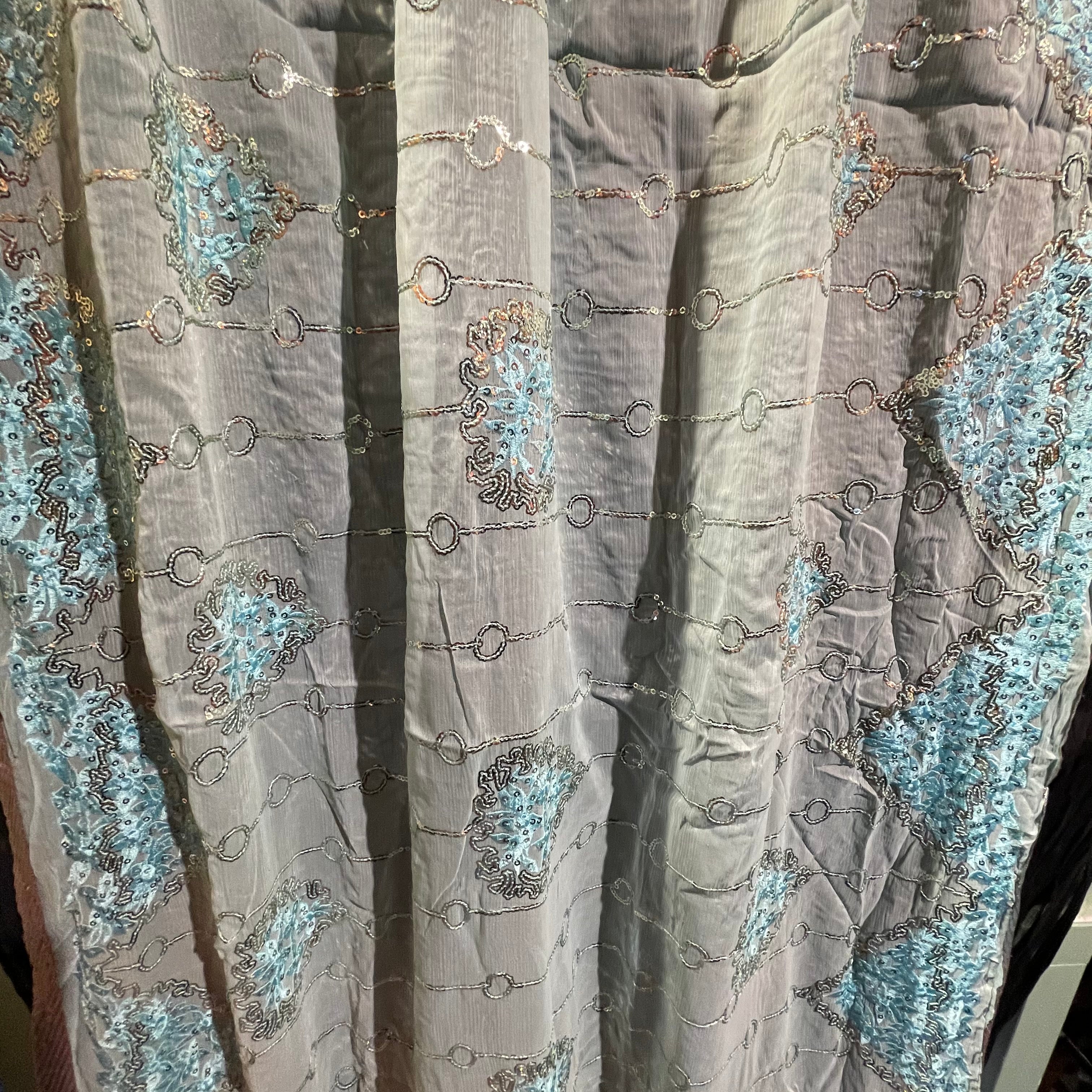 Single Curtains-Blues-7 Styles - Vintage India NYC