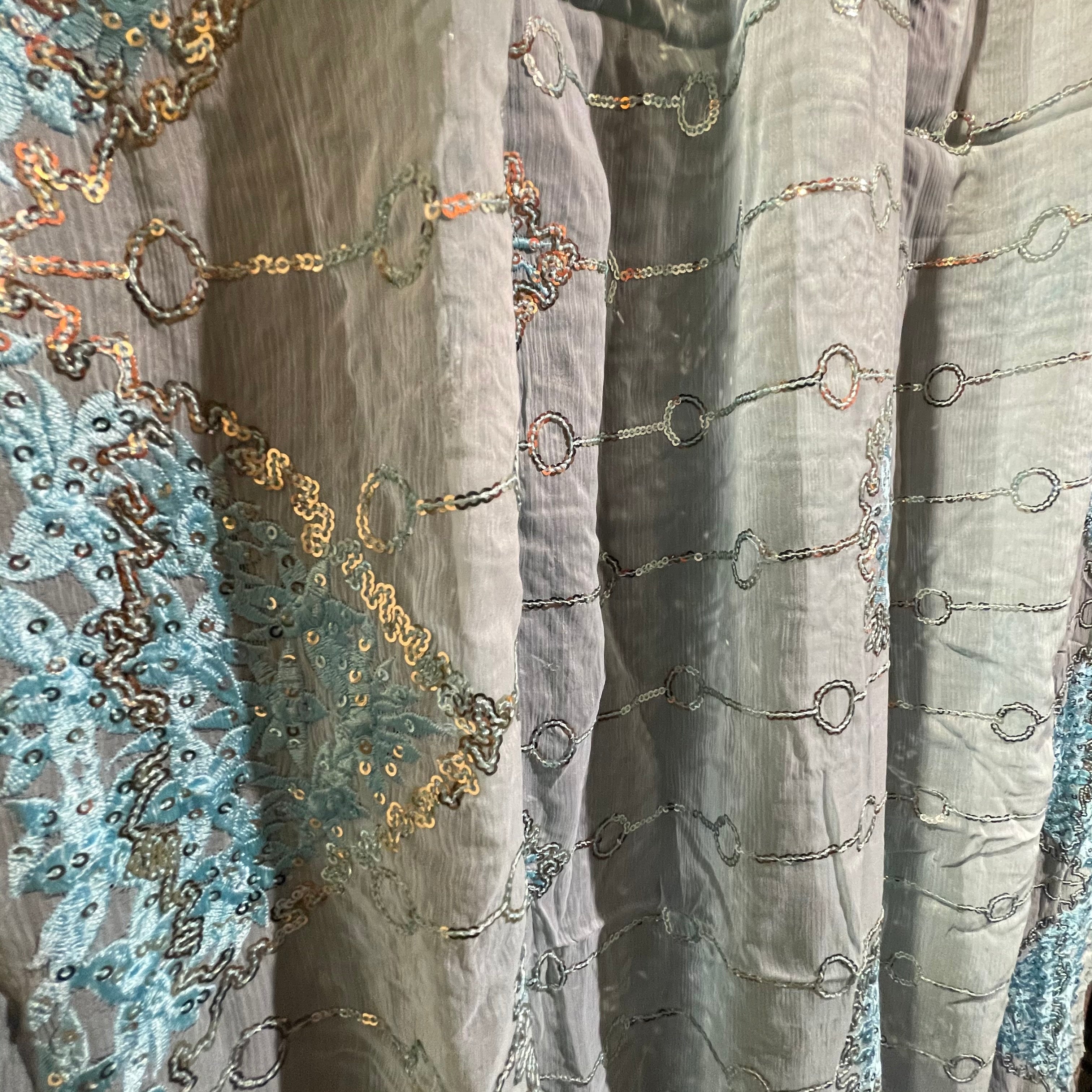 Single Curtains-Blues-7 Styles - Vintage India NYC