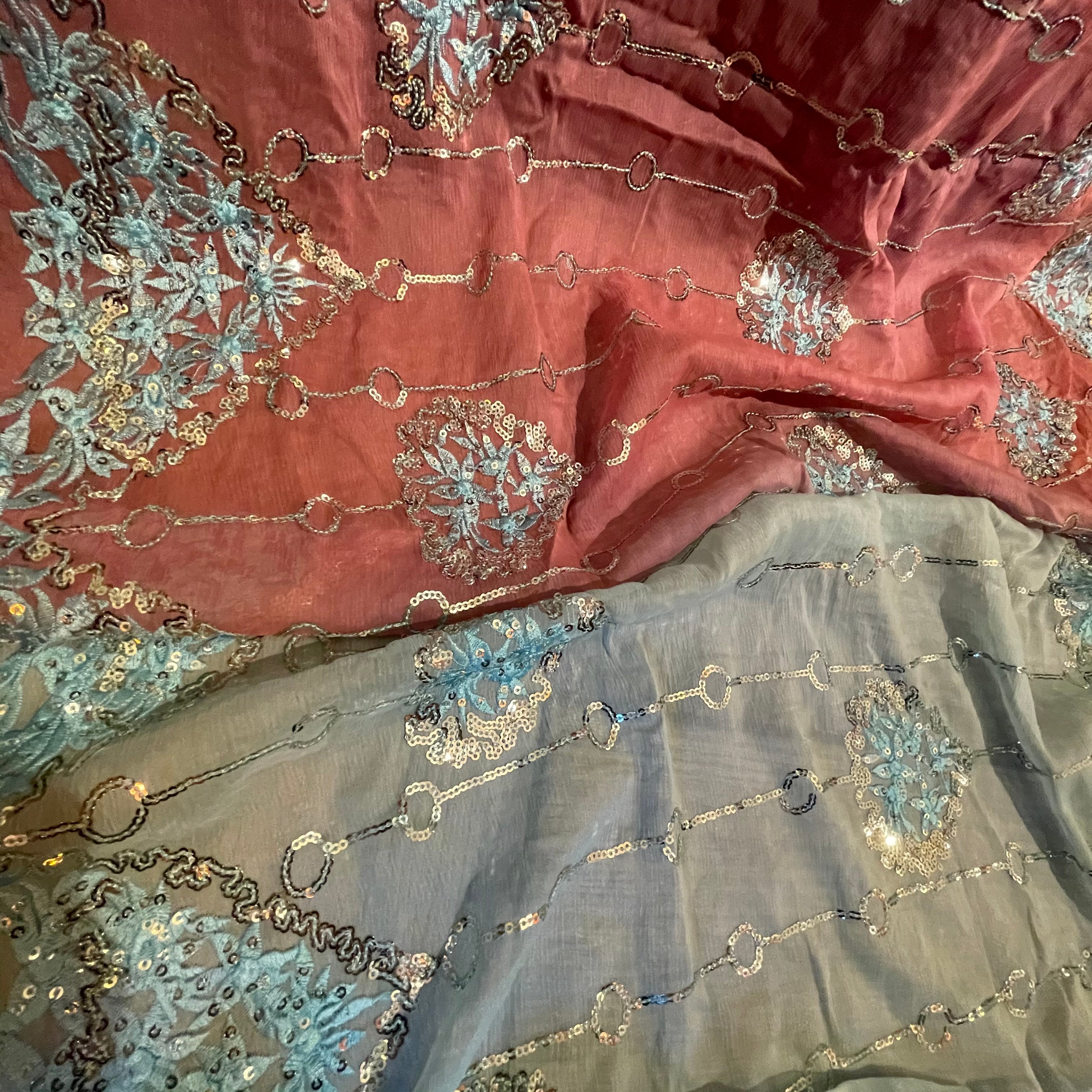 Single Curtains-Blues-7 Styles - Vintage India NYC