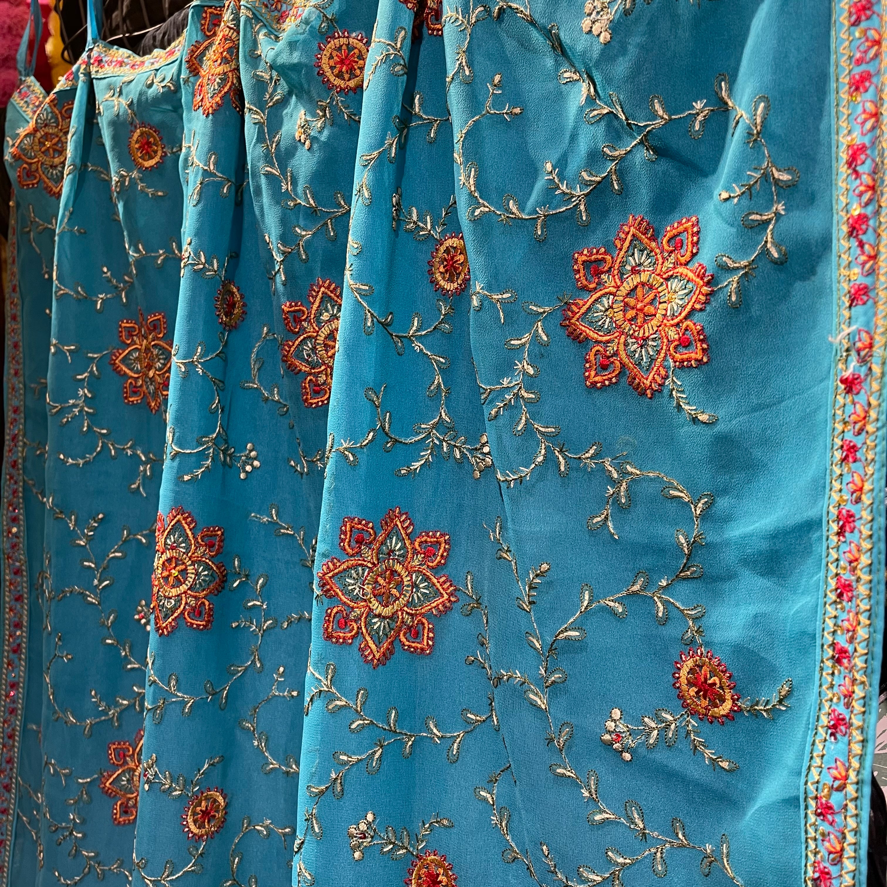 Single Curtains-Blues-7 Styles - Vintage India NYC