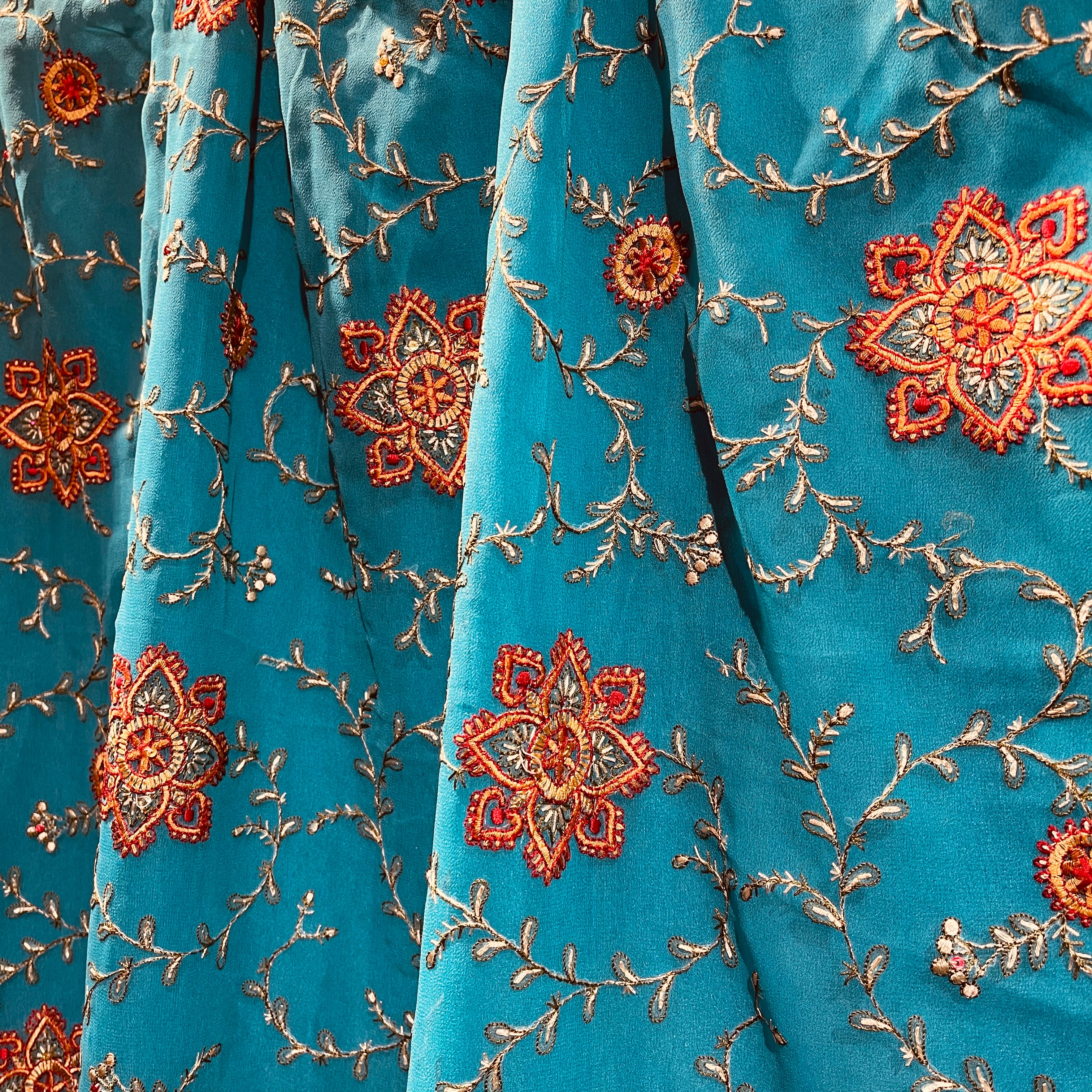 Single Curtains-Blues-7 Styles - Vintage India NYC