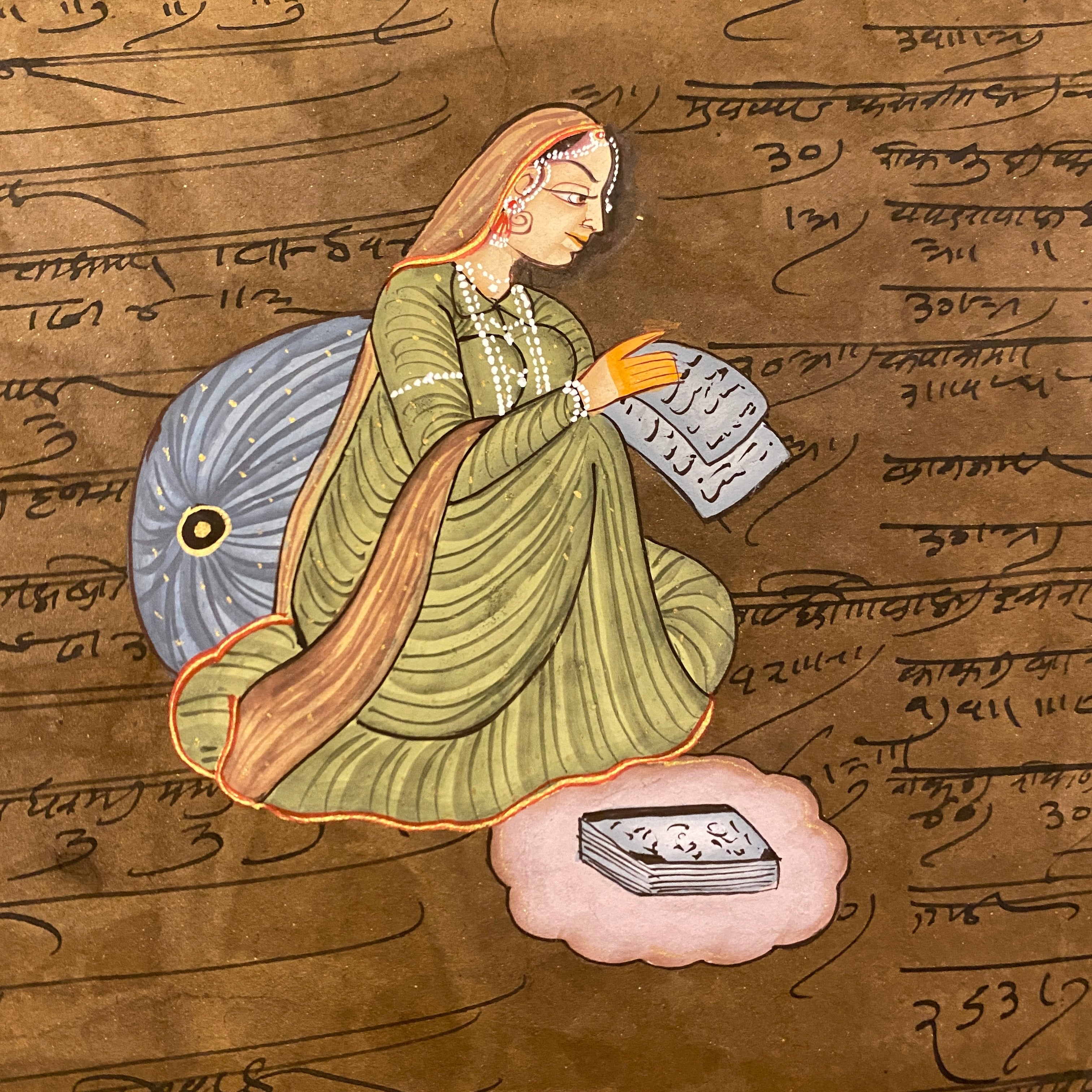 Vintage Hand Painted Court Painting - Women - 4 Styles - Vintage India NYC