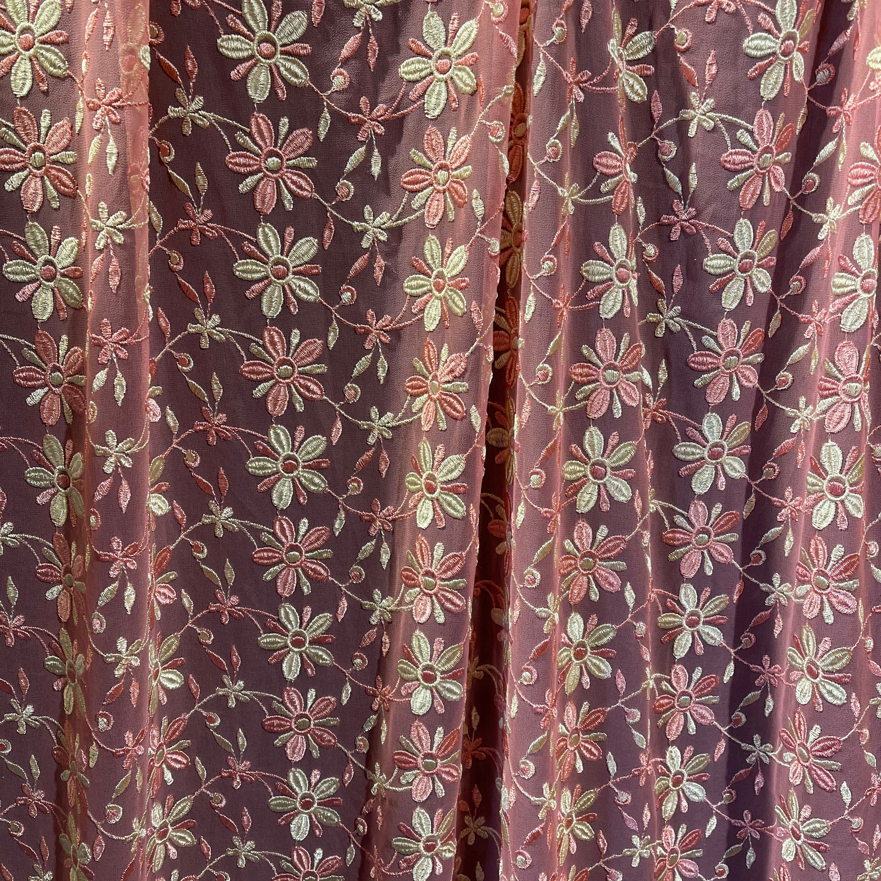 Single Unlined Pink Curtains -10 Styles - Vintage India NYC