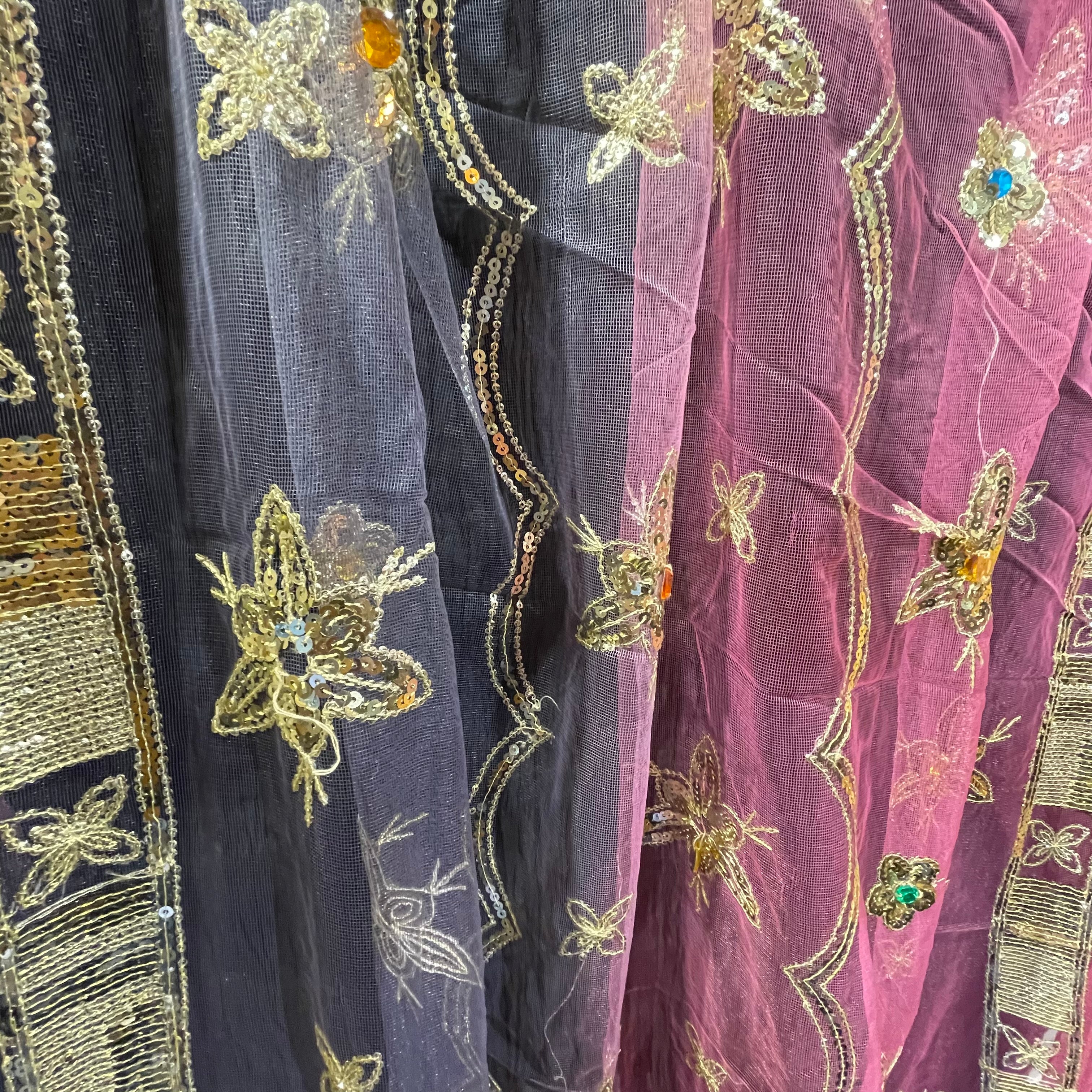 Single Unlined Pink Curtains -10 Styles - Vintage India NYC