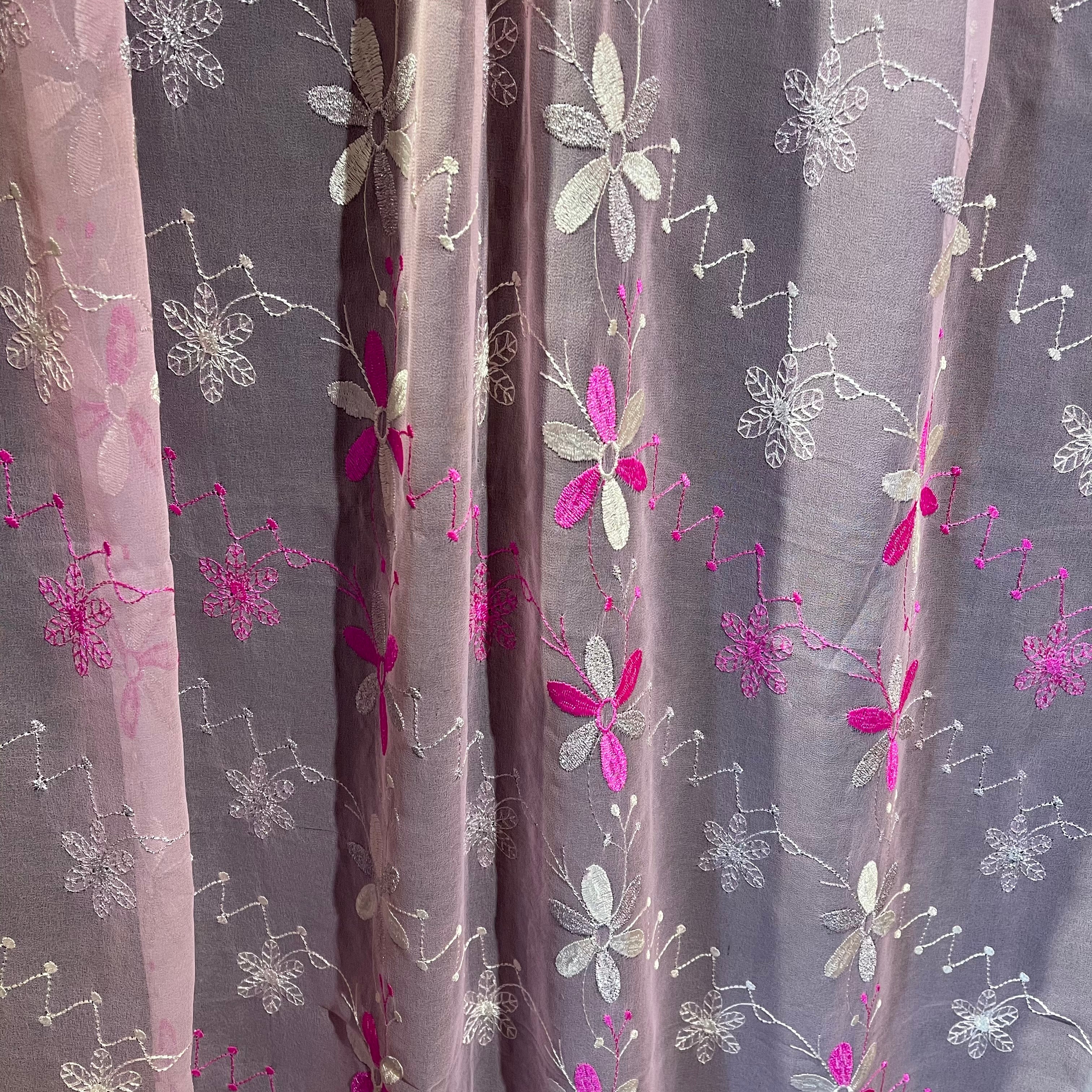 Single Unlined Pink Curtains -10 Styles - Vintage India NYC