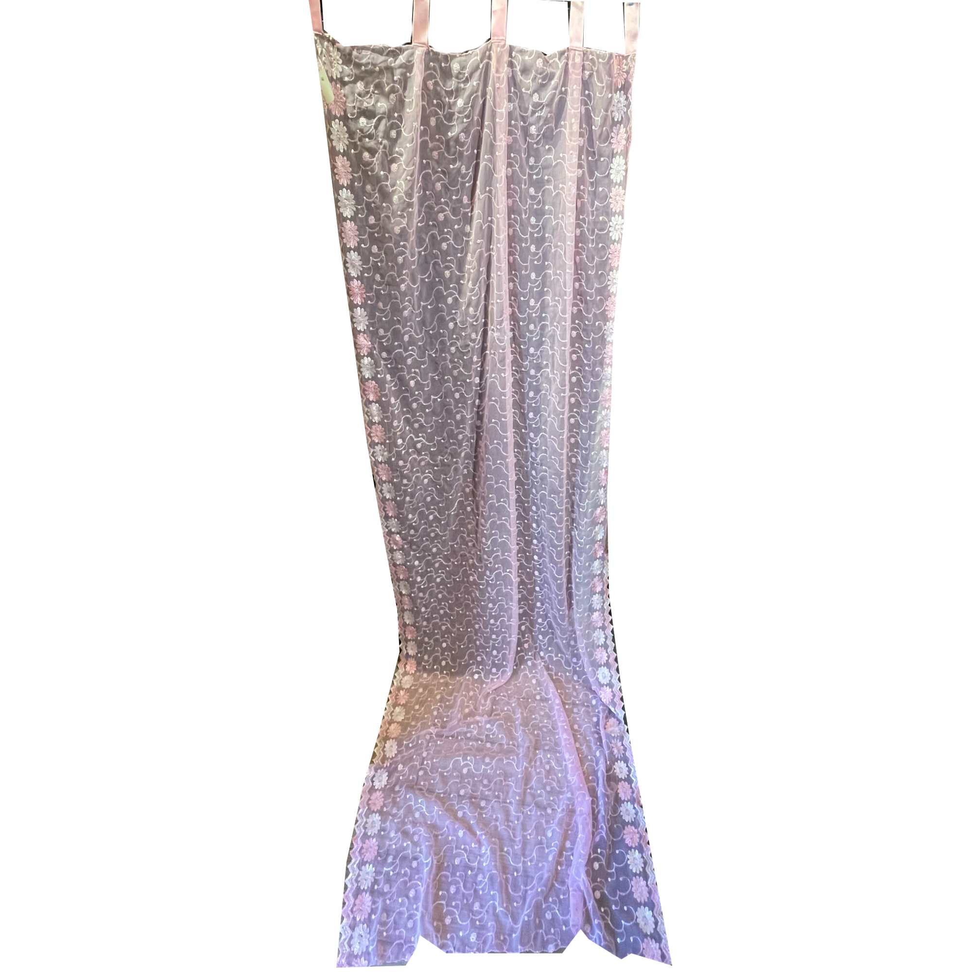 Single Unlined Pink Curtains -10 Styles - Vintage India NYC