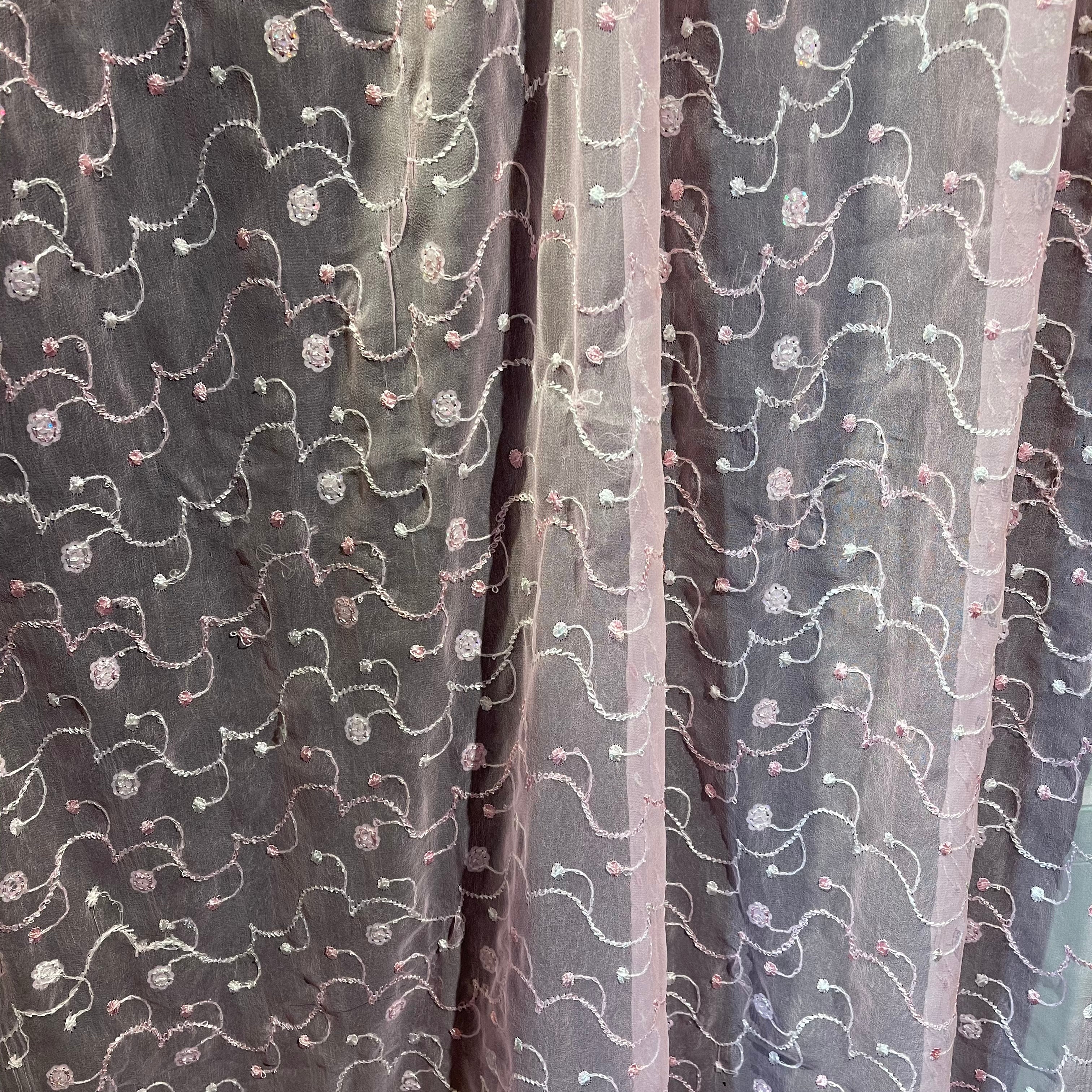 Single Unlined Pink Curtains -10 Styles - Vintage India NYC
