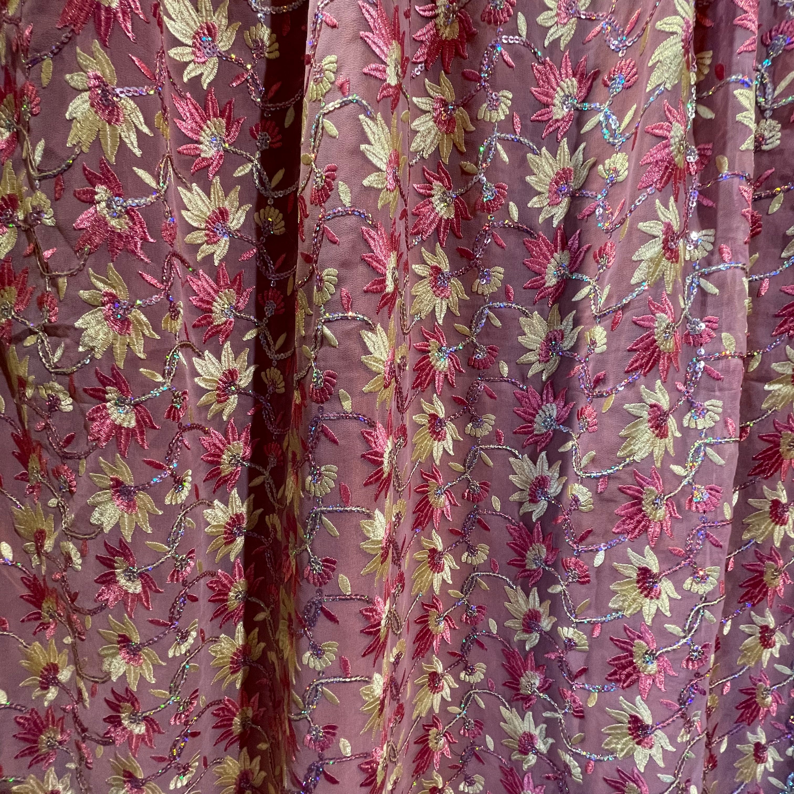 Single Lined Curtains - Pink - 2 Styles - Vintage India NYC